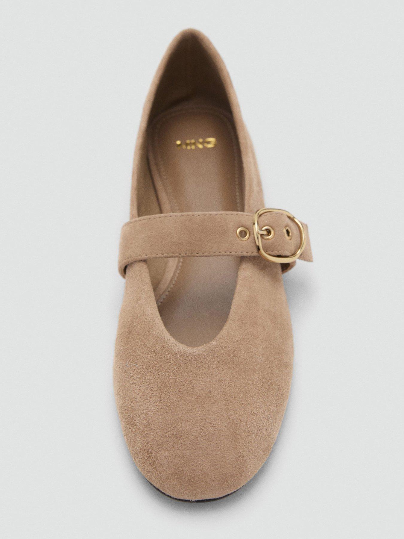 Image 4 of 4 of Mango Suede Leather Ballerina Flat
