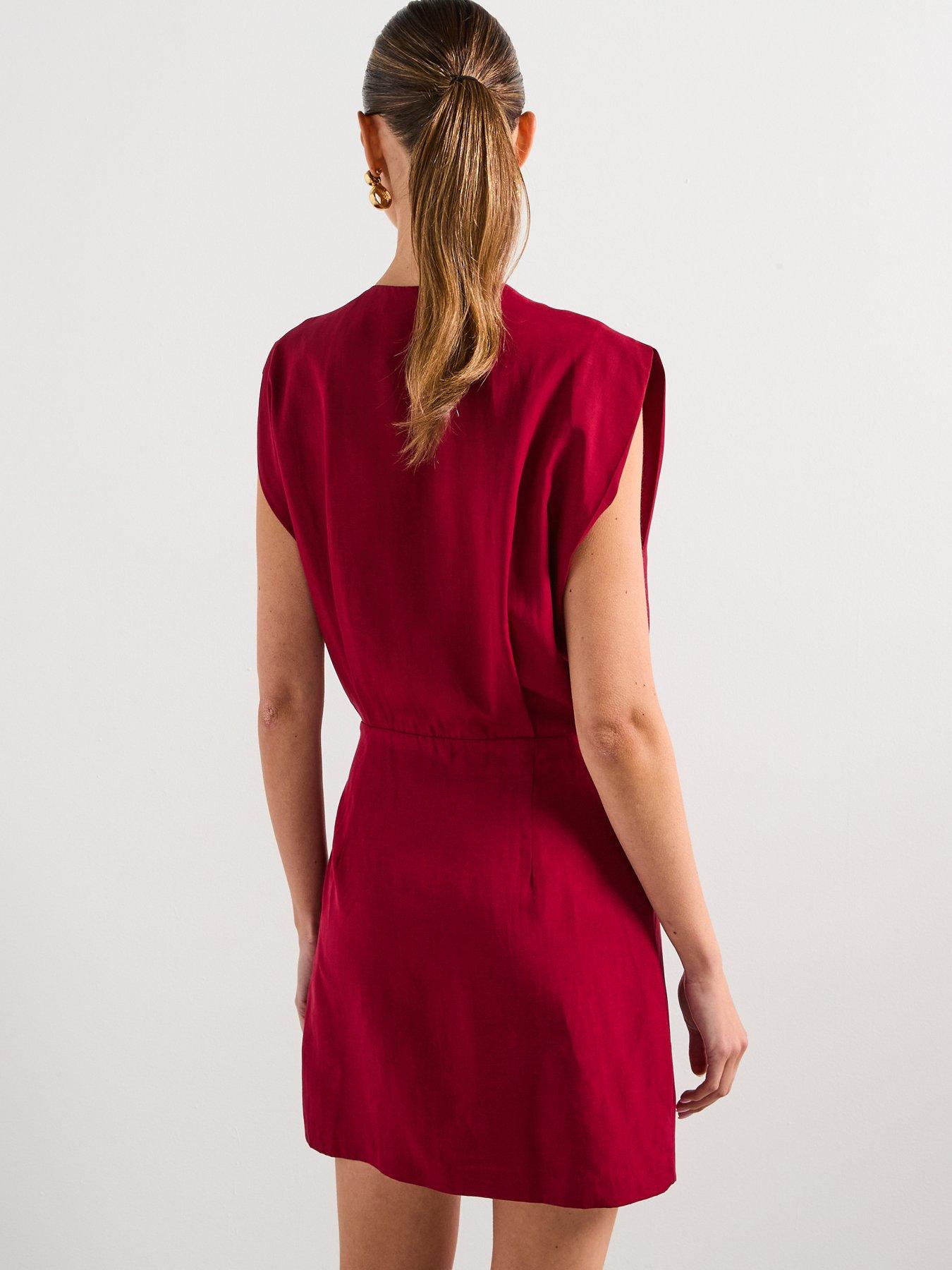  image of mango-lyocell-wrap-dress-red