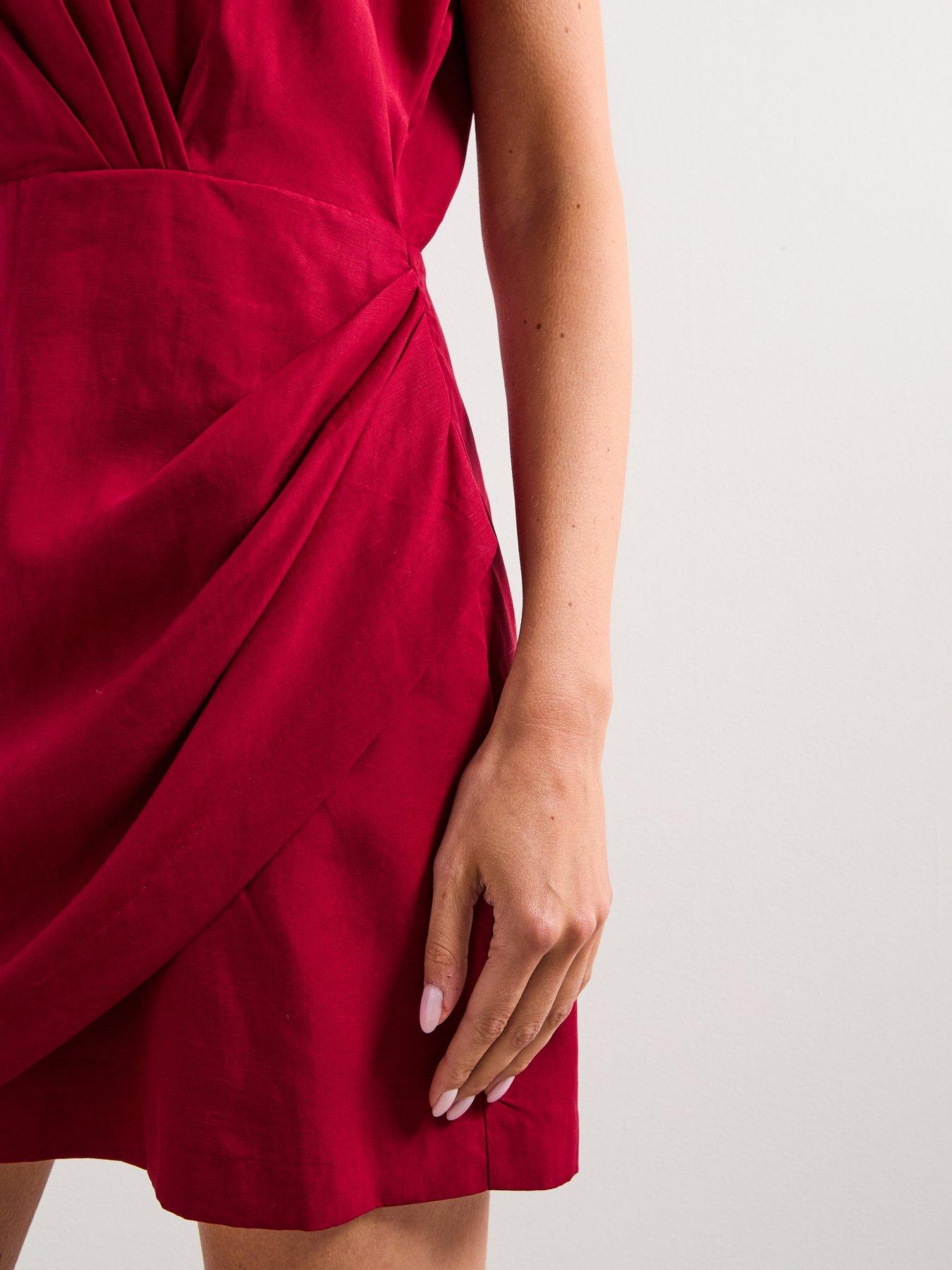  image of mango-lyocell-wrap-dress-red