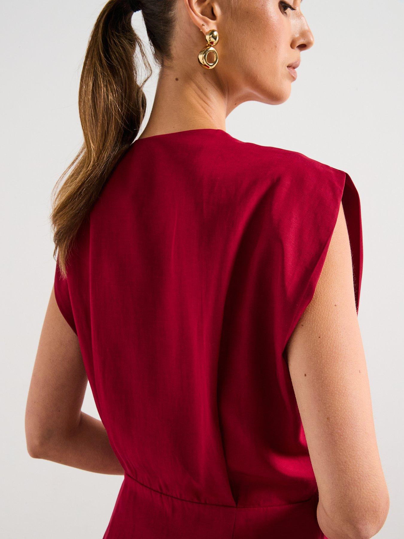  image of mango-lyocell-wrap-dress-red