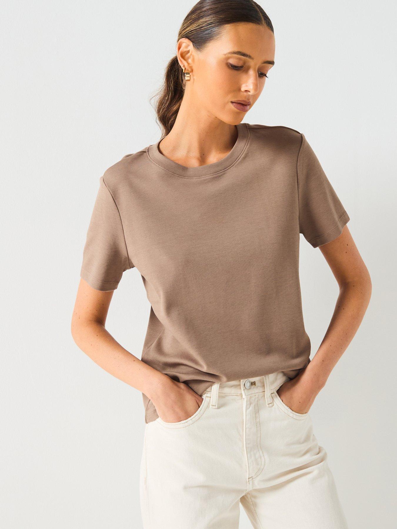 Mango Cotton Short Sleeve T-Shirt - Grey