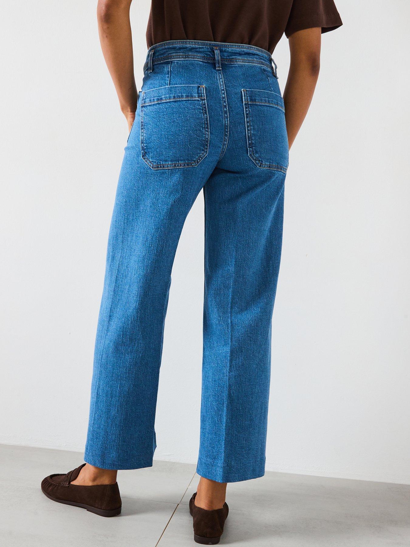 Image 2 of 6 of Mango Pocket Front Jessie Wide Leg Jeans - Blue