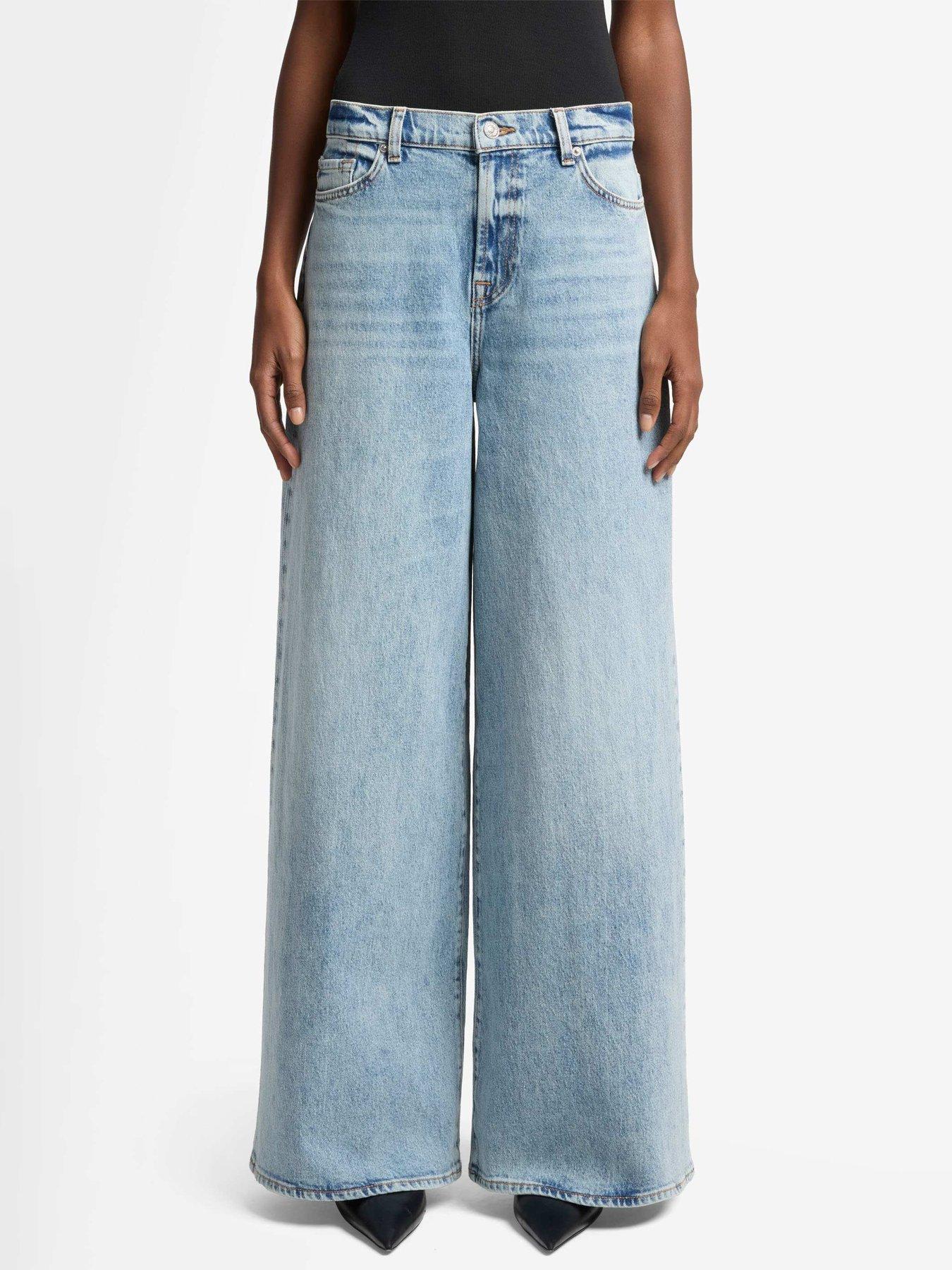 Image 1 of 6 of 7 FOR ALL MANKIND Marie Wide Leg Jeans - Light Wash