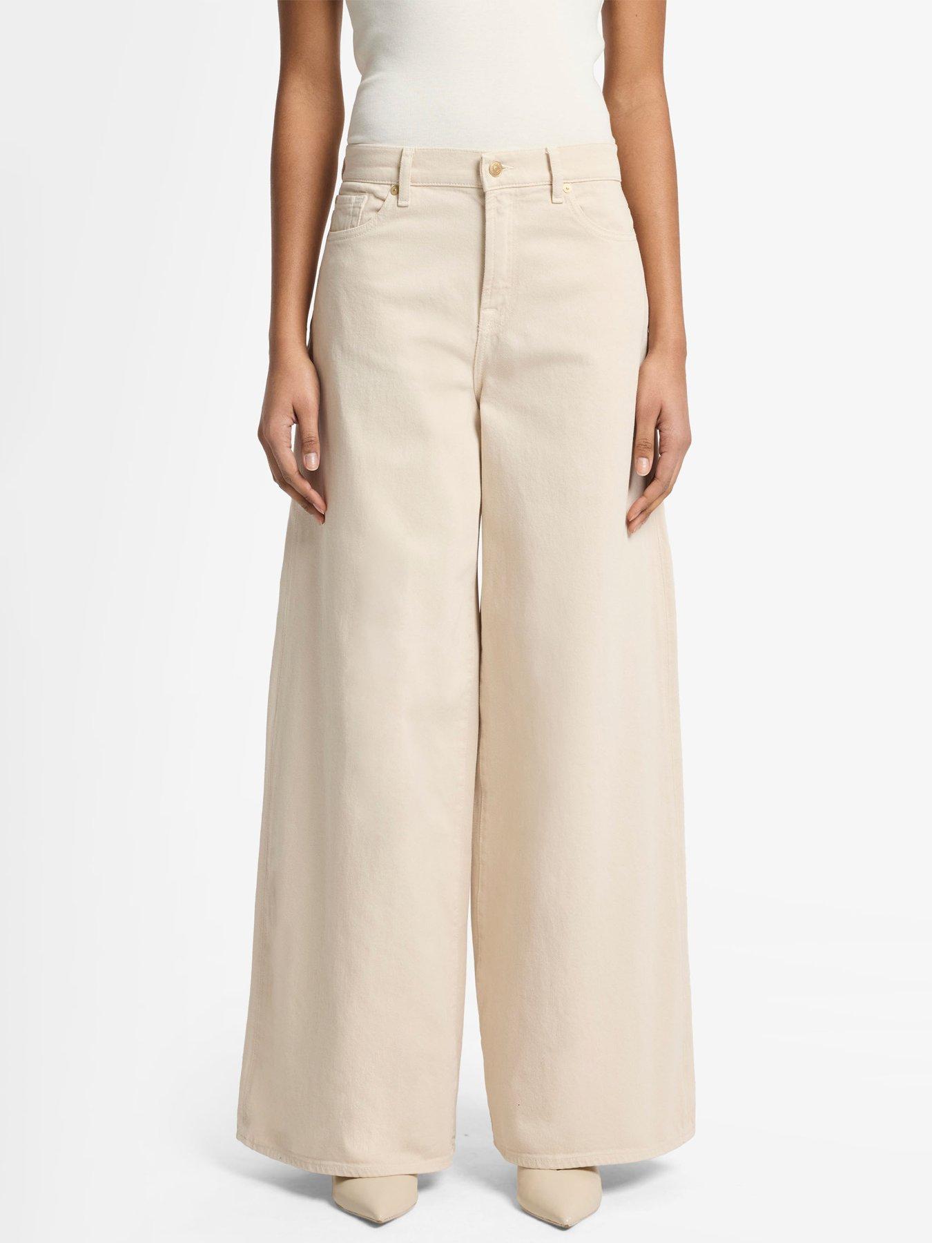 7 FOR ALL MANKIND Marie Wide Leg Jeans - Cream