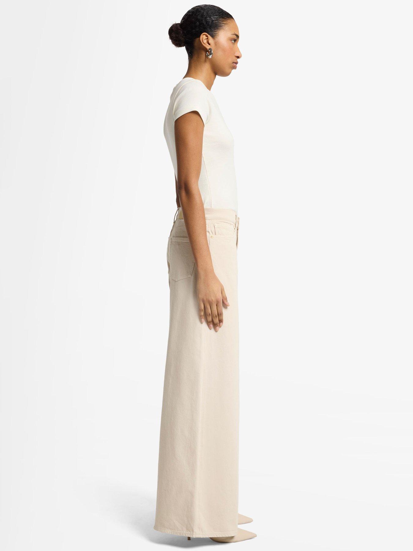 Image 5 of 6 of 7 FOR ALL MANKIND Marie Wide Leg Jeans - Cream