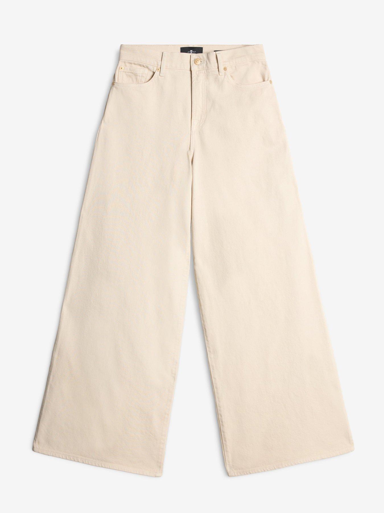 Image 6 of 6 of 7 FOR ALL MANKIND Marie Wide Leg Jeans - Cream