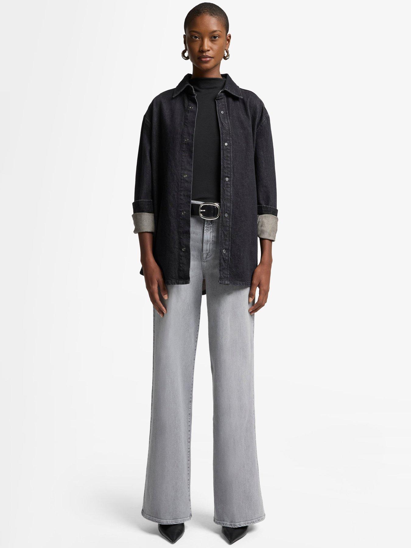 Image 3 of 6 of 7 FOR ALL MANKIND Lotta Wide Leg Jeans - Grey