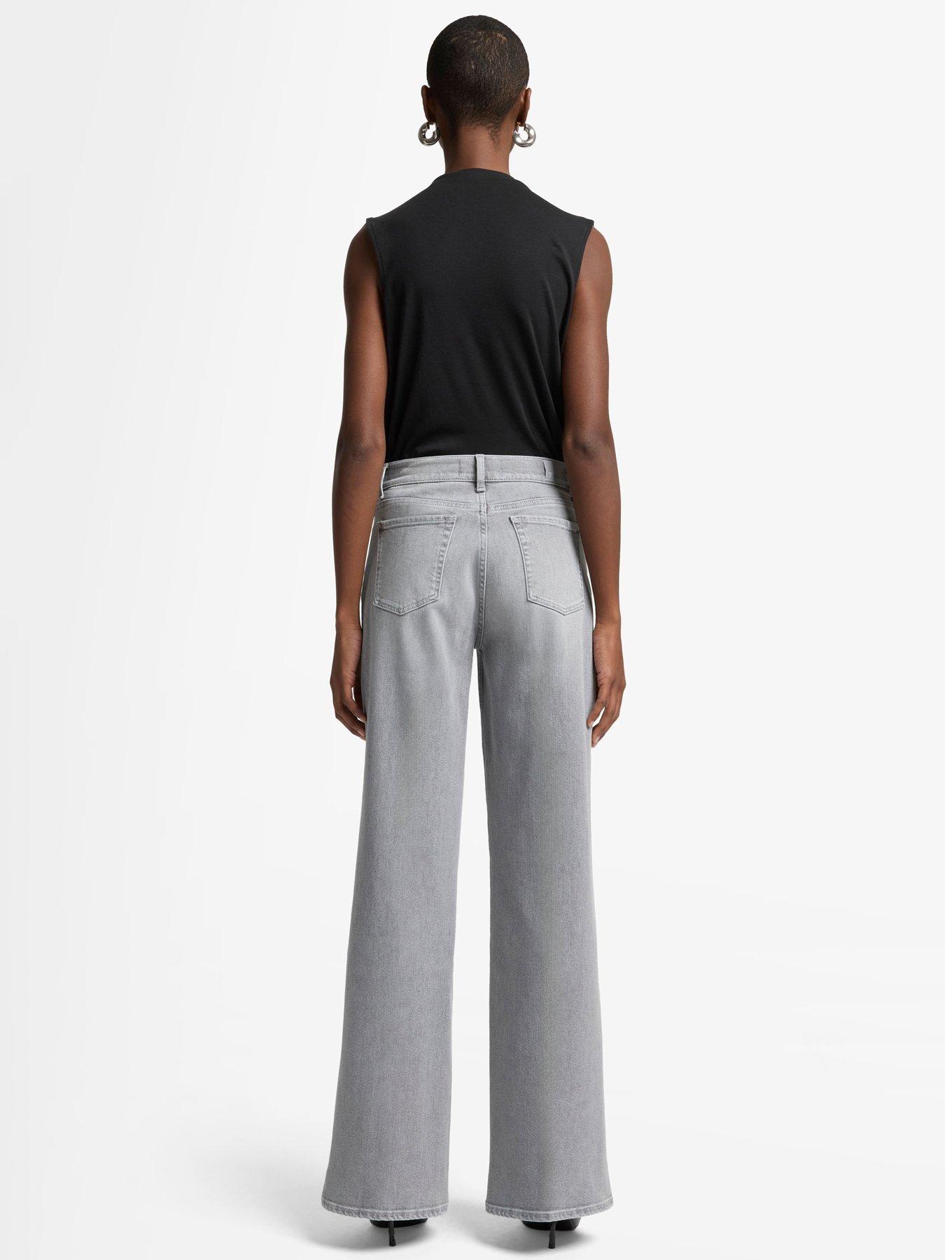 Image 4 of 6 of 7 FOR ALL MANKIND Lotta Wide Leg Jeans - Grey