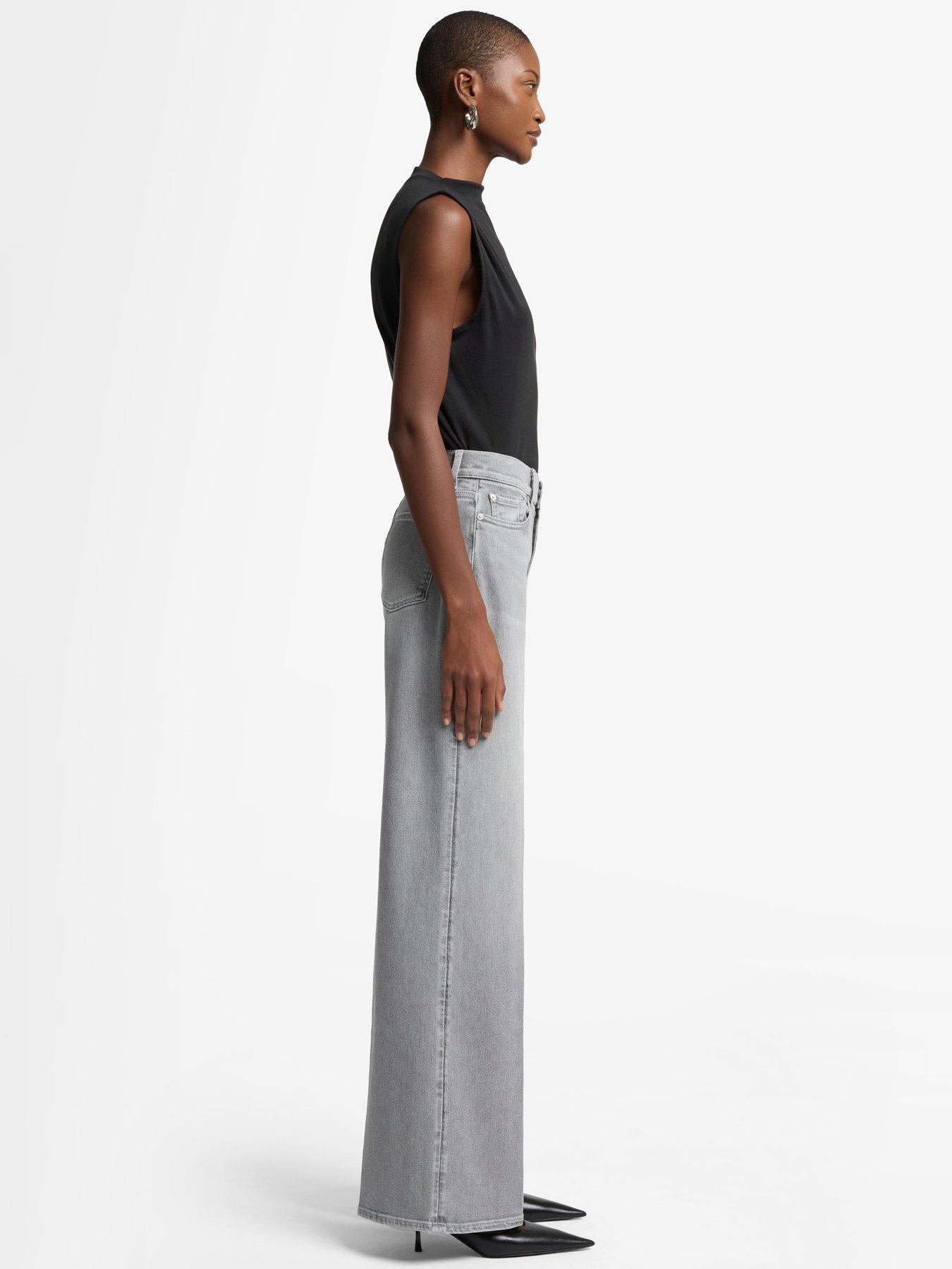 Image 5 of 6 of 7 FOR ALL MANKIND Lotta Wide Leg Jeans - Grey