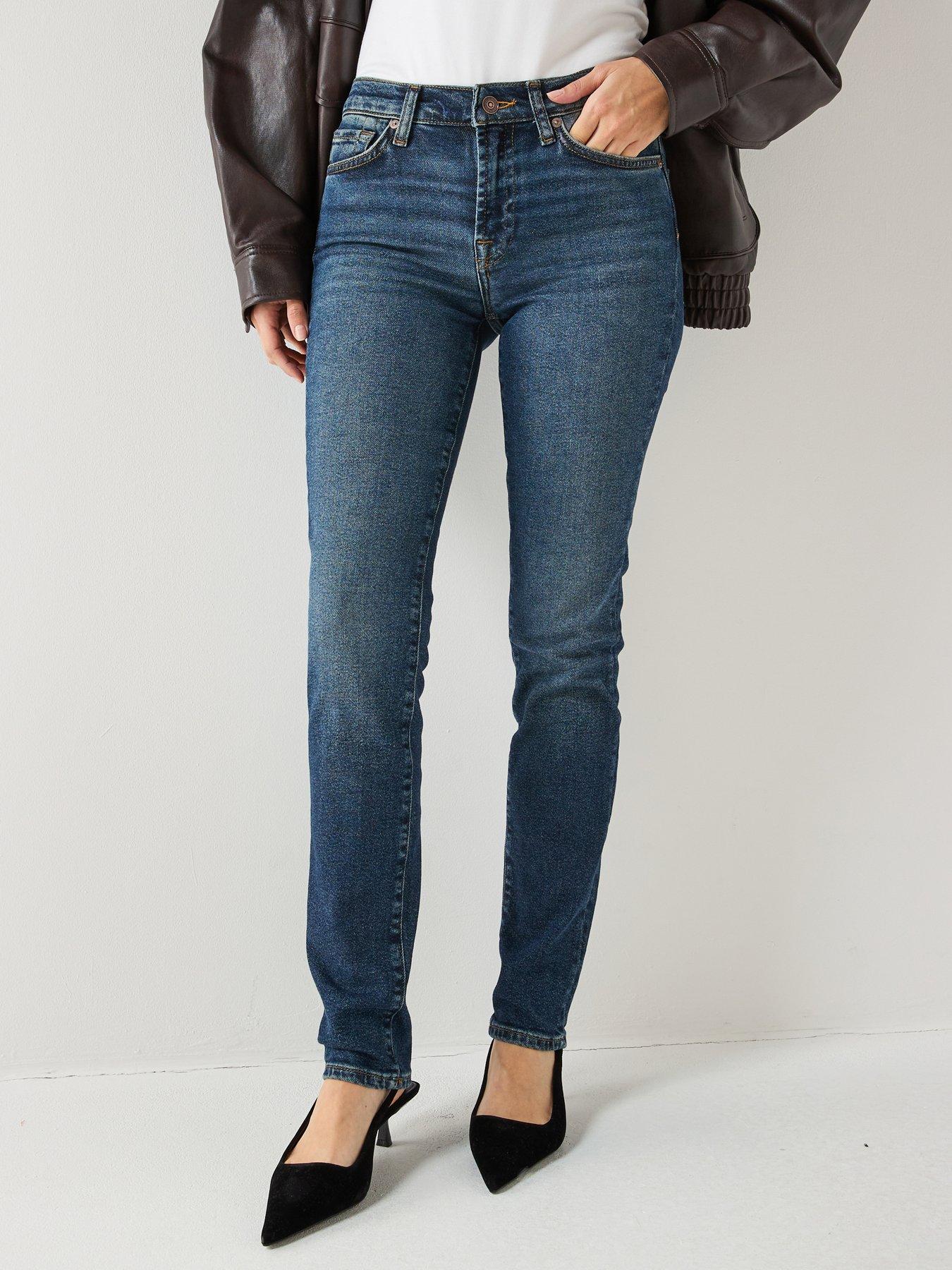 7 FOR ALL MANKIND Roxanne Straight Jeans - Dark Wash