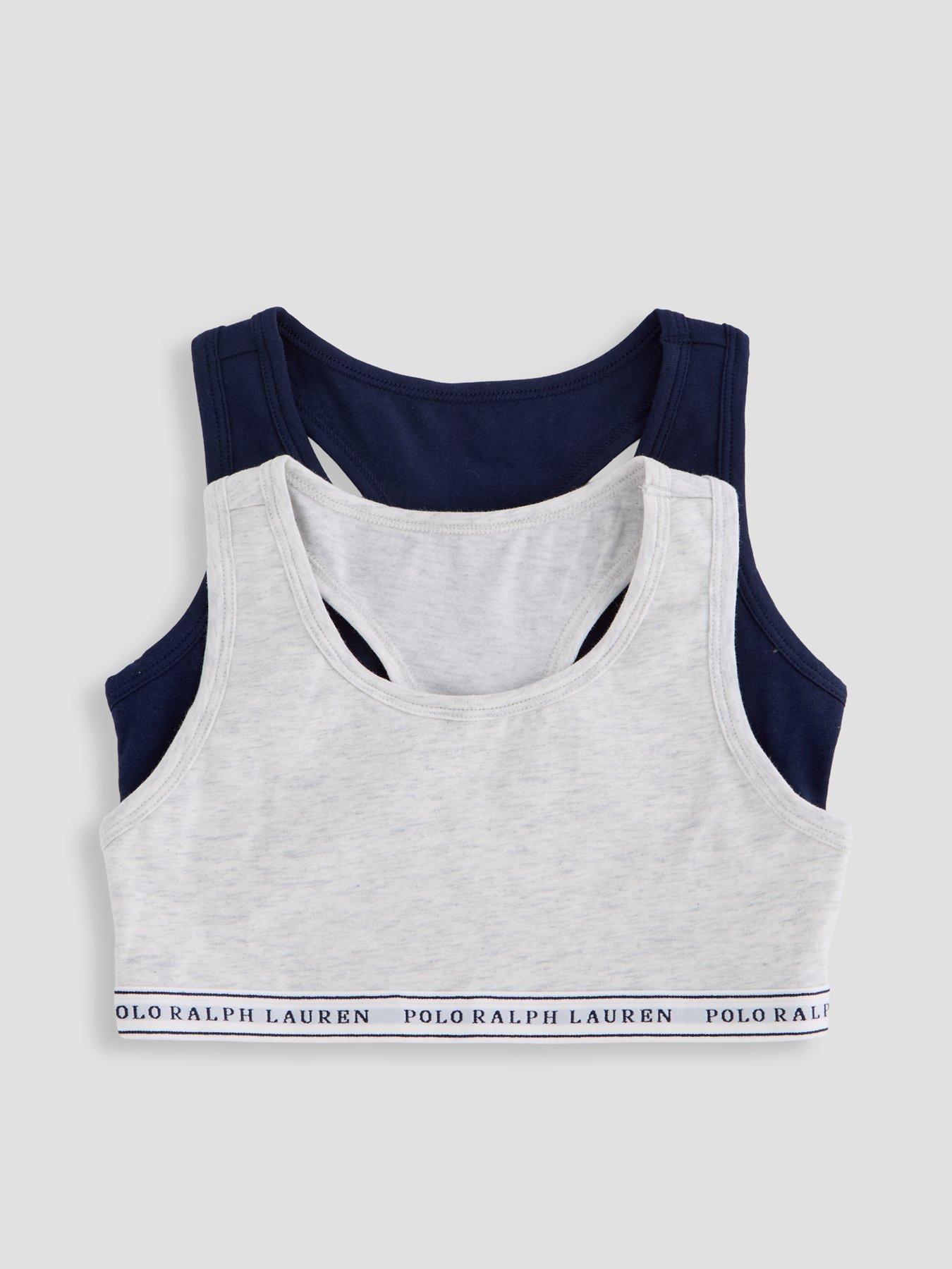 Image 1 of 4 of Polo Ralph Lauren Girls 2 Pack Bralette Set - Navy