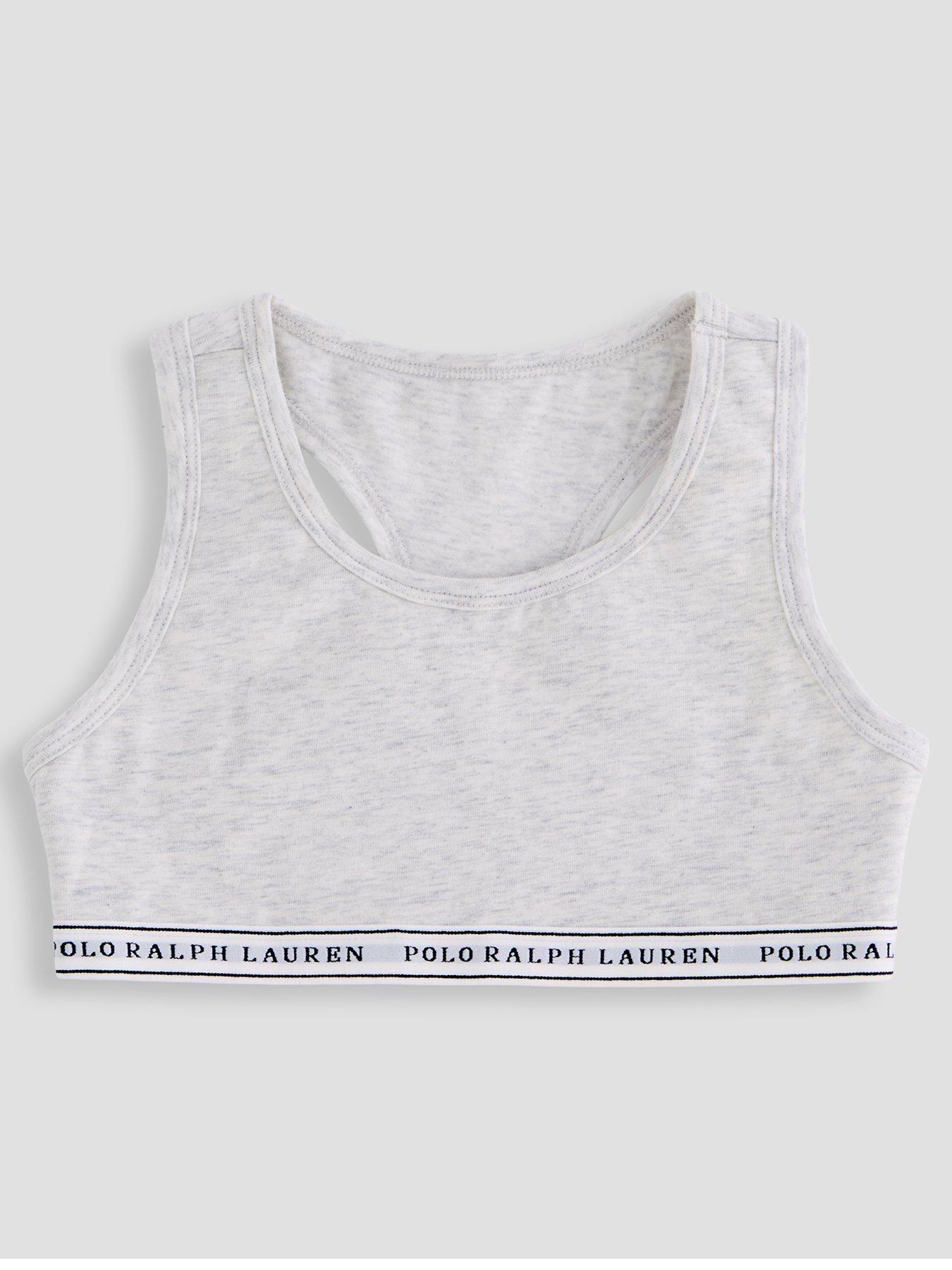 Image 2 of 4 of Polo Ralph Lauren Girls 2 Pack Bralette Set - Navy