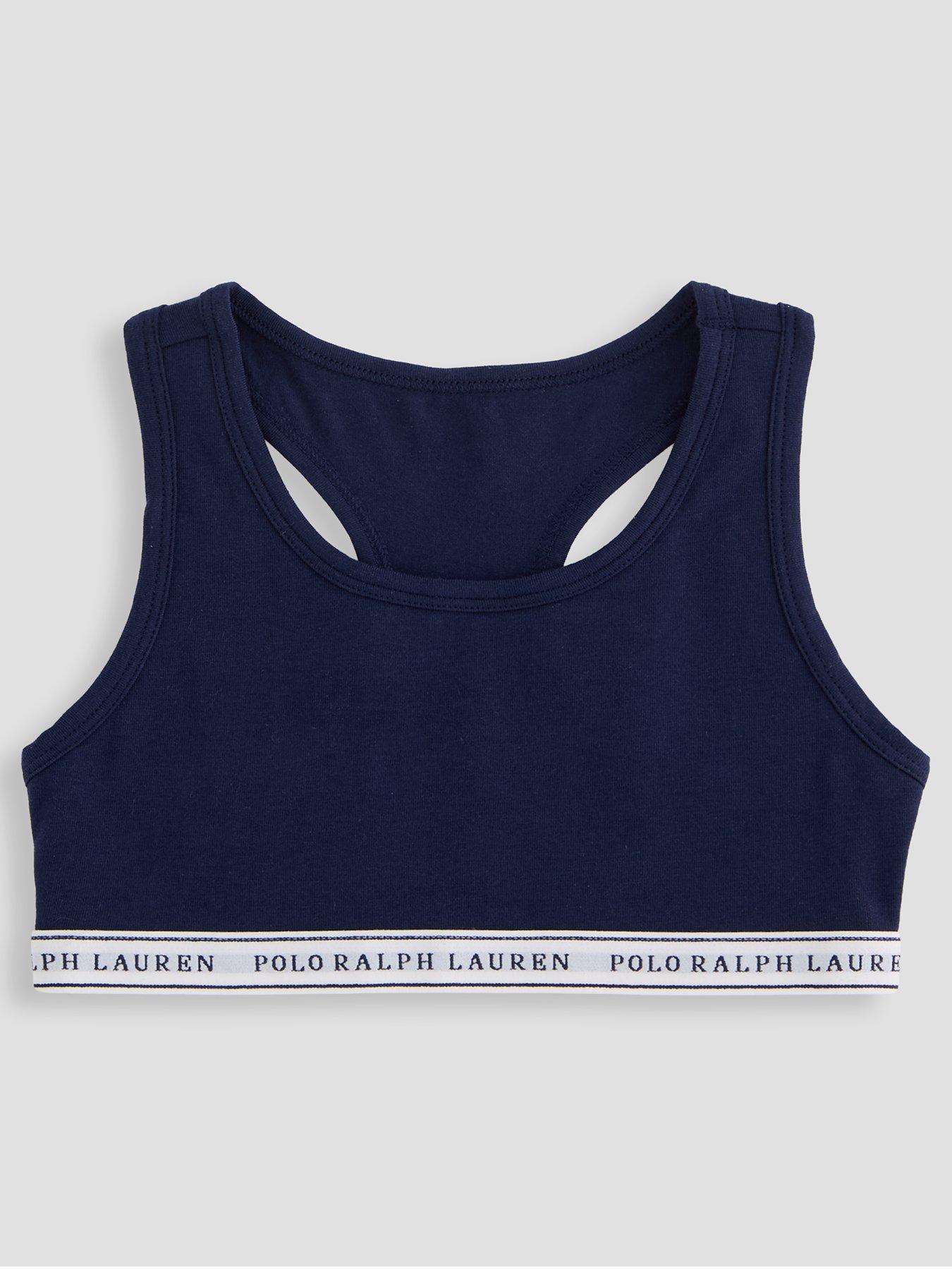 Image 3 of 4 of Polo Ralph Lauren Girls 2 Pack Bralette Set - Navy