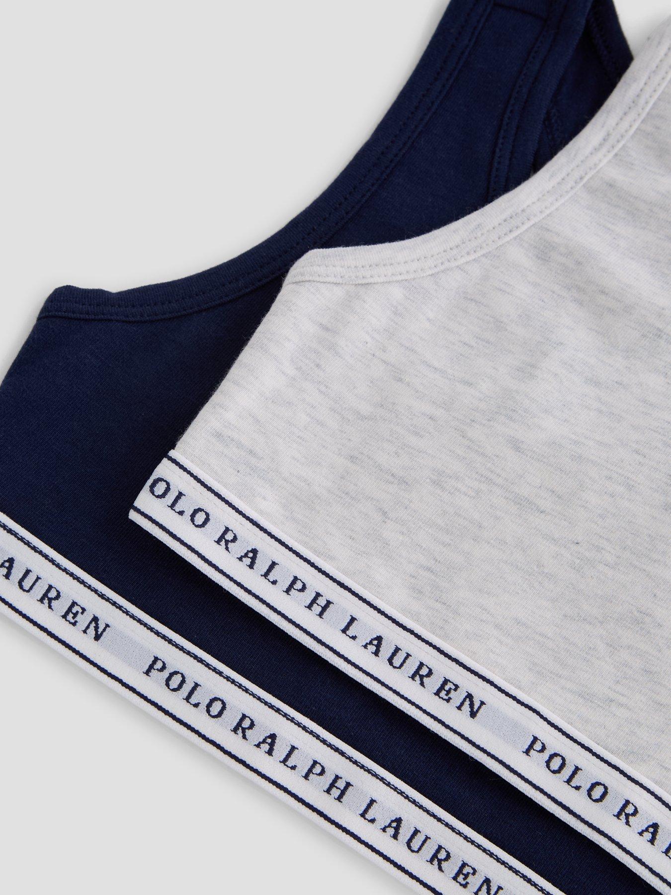 Image 4 of 4 of Polo Ralph Lauren Girls 2 Pack Bralette Set - Navy