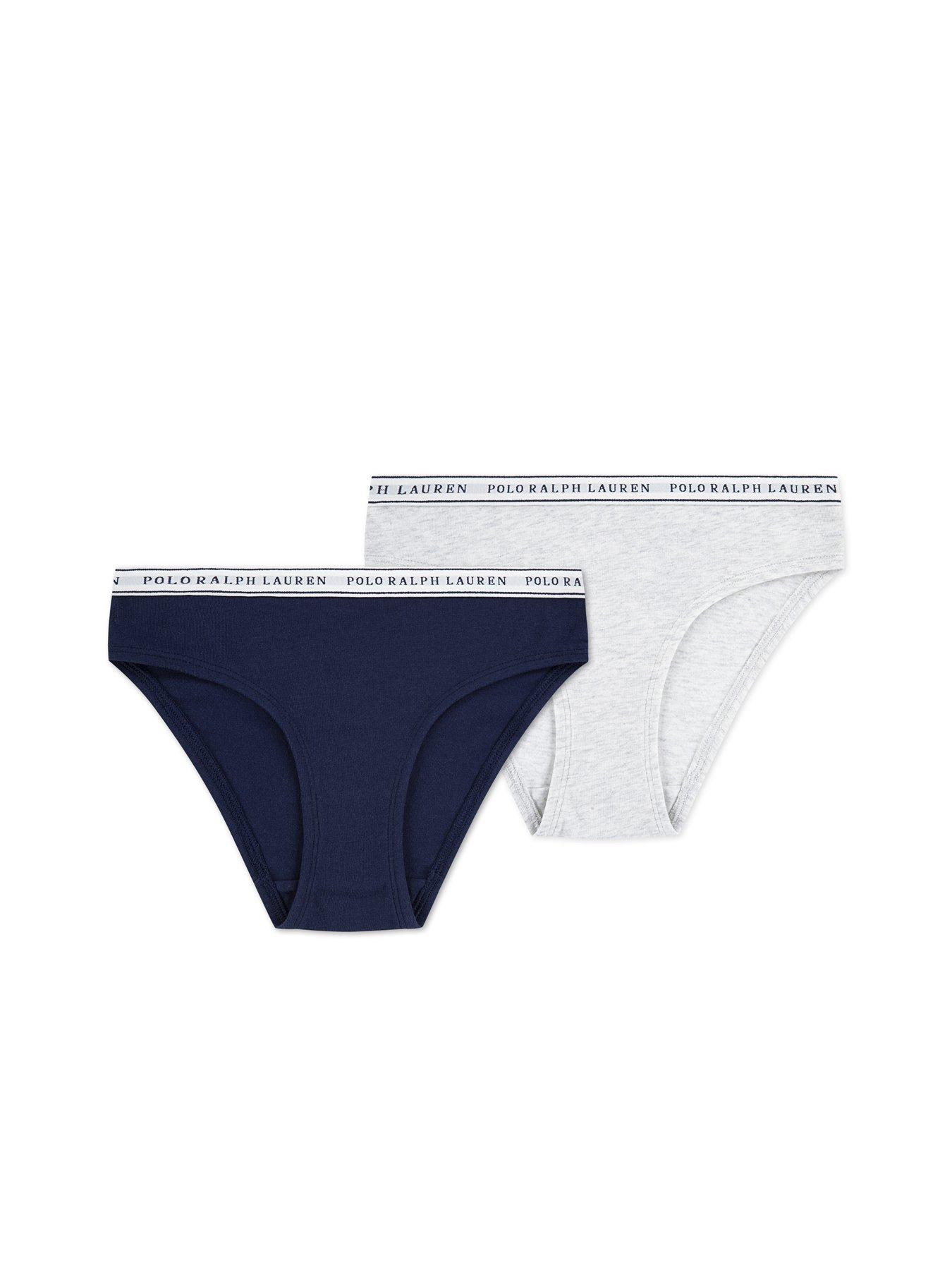 Image 1 of 3 of Polo Ralph Lauren Girls 2 Pack Bikini Brief Set - Navy