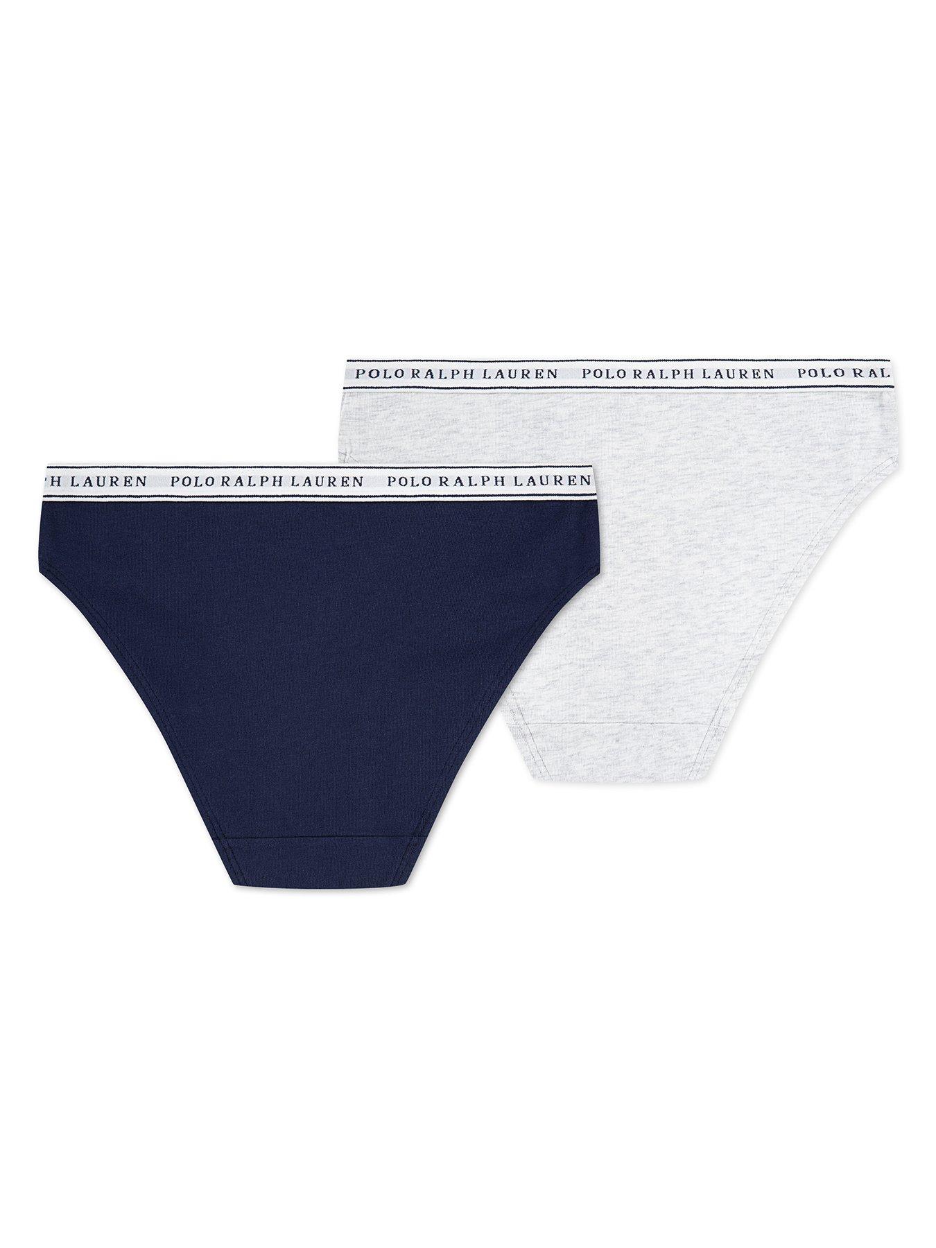 Image 2 of 3 of Polo Ralph Lauren Girls 2 Pack Bikini Brief Set - Navy