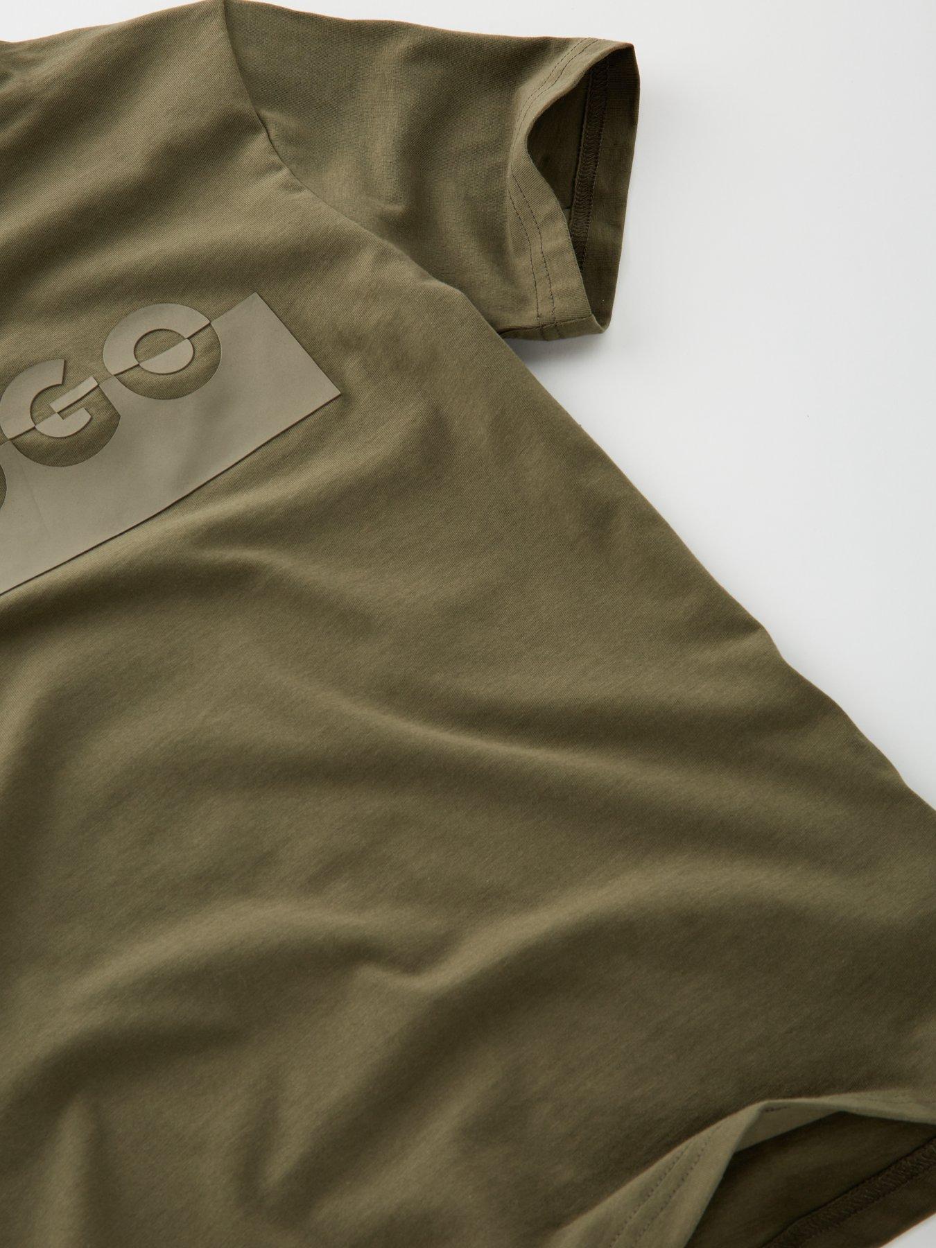 image of hugo-boys-logo-t-shirt-khaki