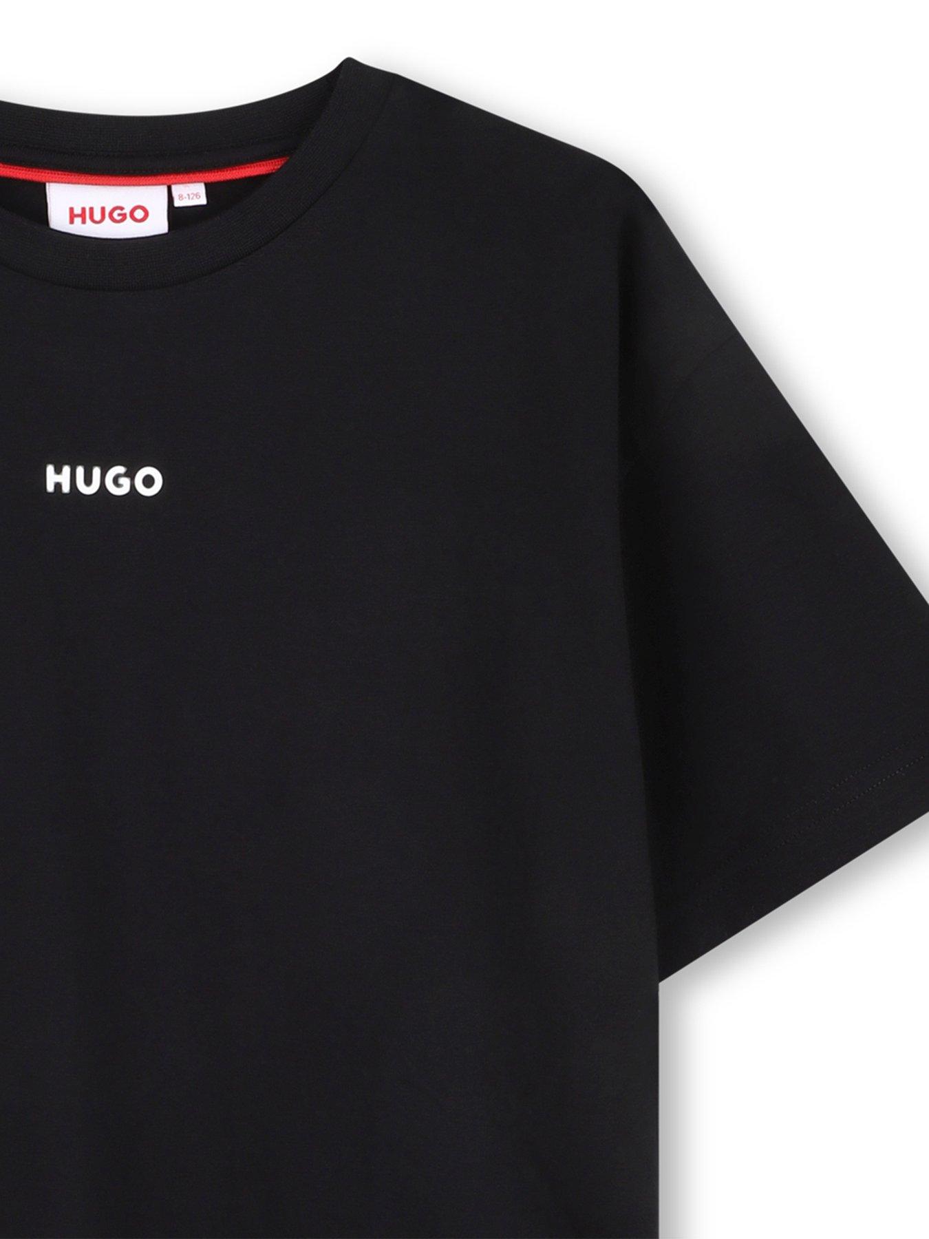  image of hugo-boys-small-logo-t-shirt-black