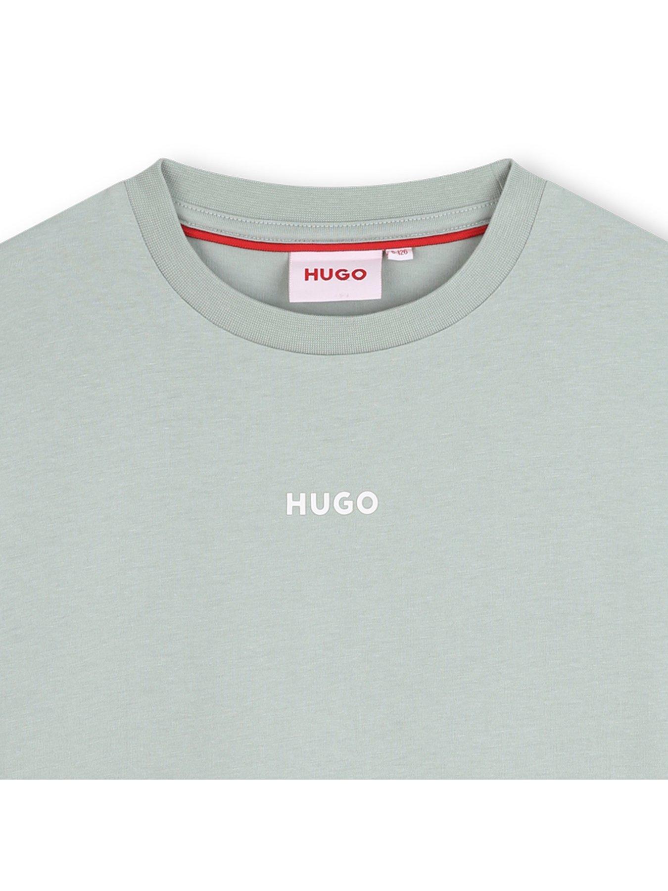  image of hugo-boys-small-logo-t-shirt-blue