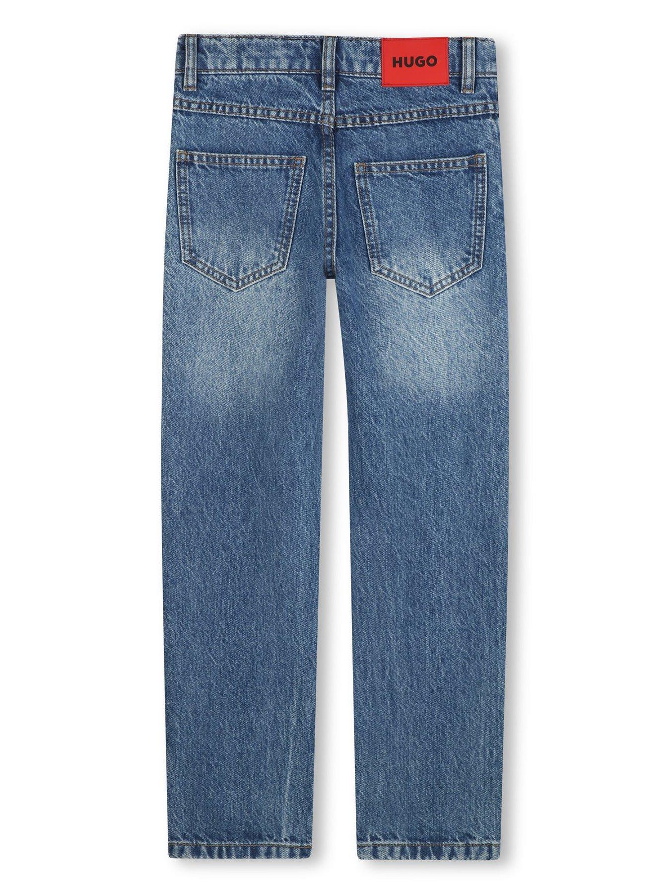 back image of hugo-boys-regular-fit-jeans-blue