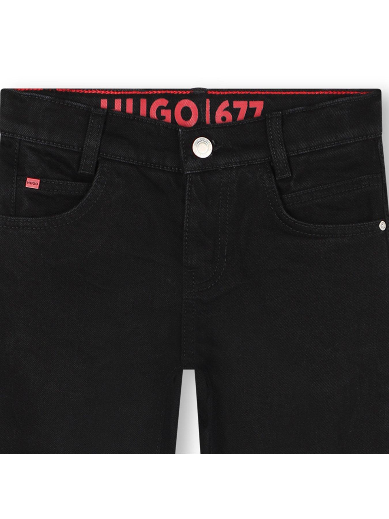  image of hugo-boys-regular-fit-jeans-black