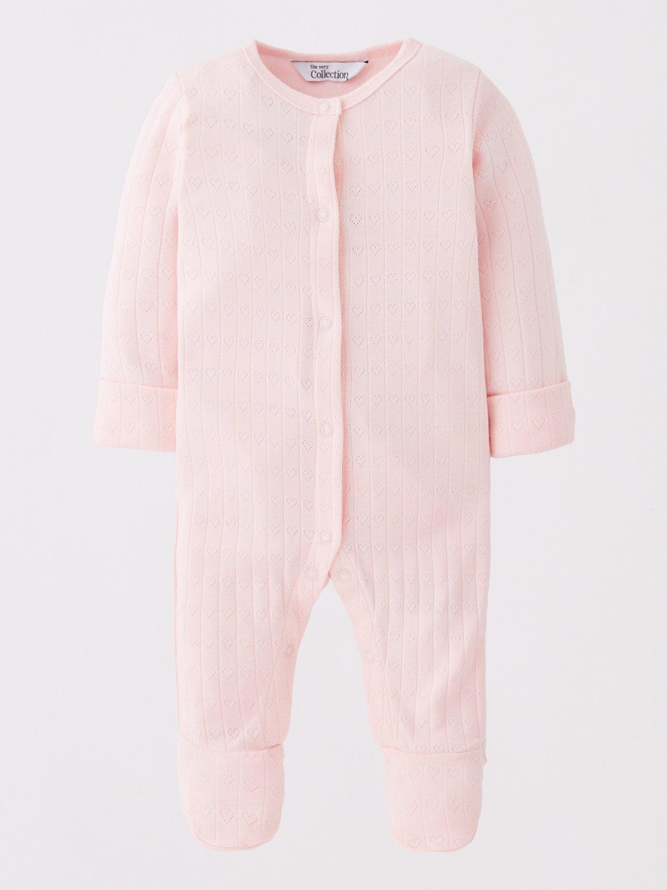  image of the-very-collection-baby-girls-pointelle-3-pack-sleepsuits-blue