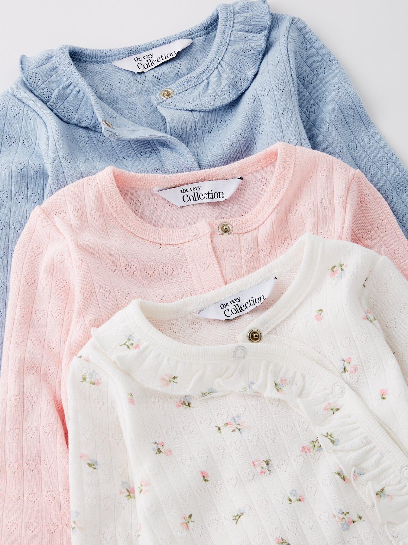  image of the-very-collection-baby-girls-pointelle-3-pack-sleepsuits-blue