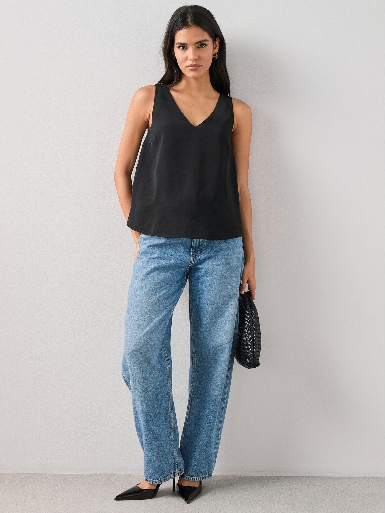  image of the-very-collection-cami-top-black