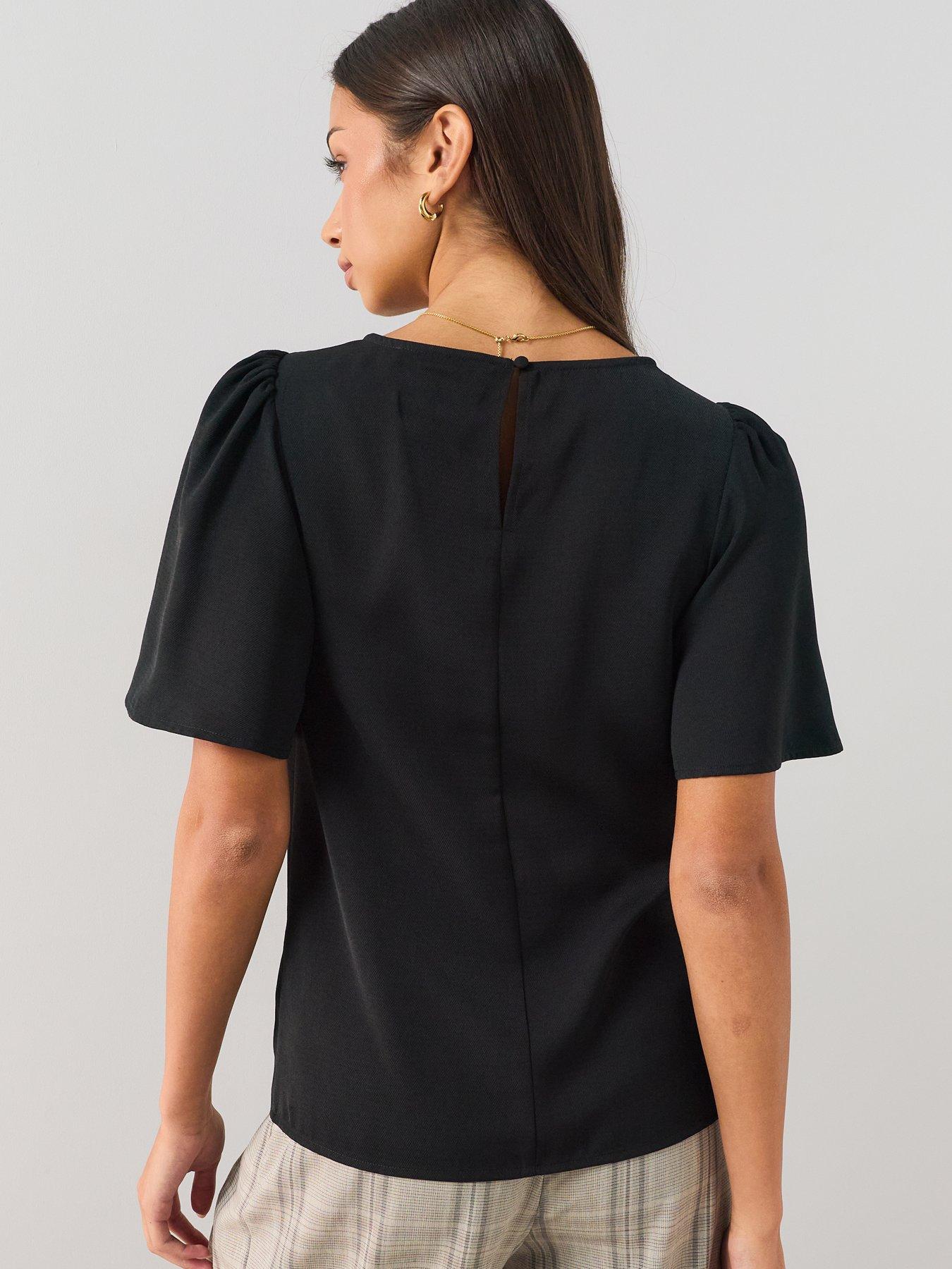 Image 2 of 7 of The Very Collection Tiered Sleeve Blouse - Black