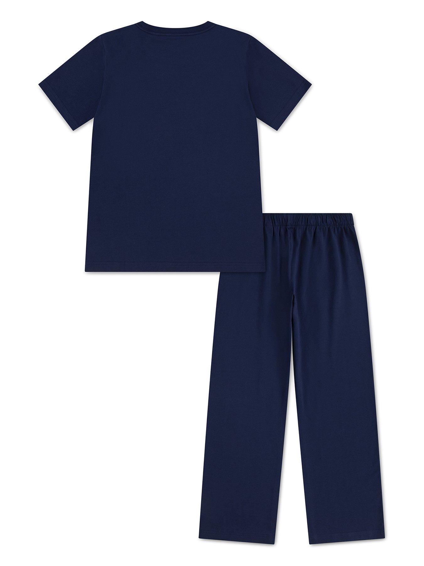 Image 2 of 4 of Polo Ralph Lauren Boys Short Sleeve T-Shirt And Pant Pyjama Set - Navy