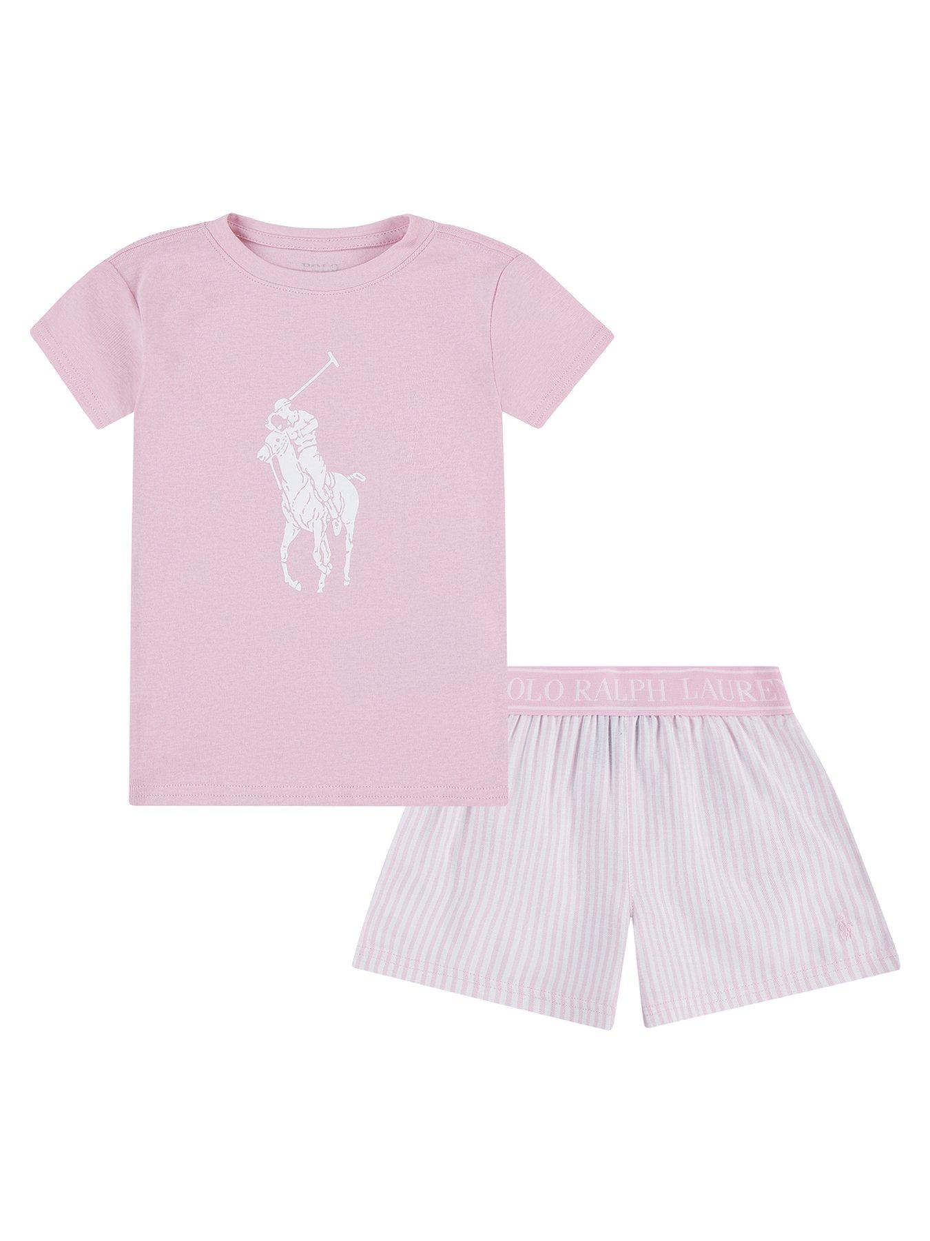 Polo Ralph Lauren Girls Short Sleeve T-Shirt And Short Pyjama Set - Pink