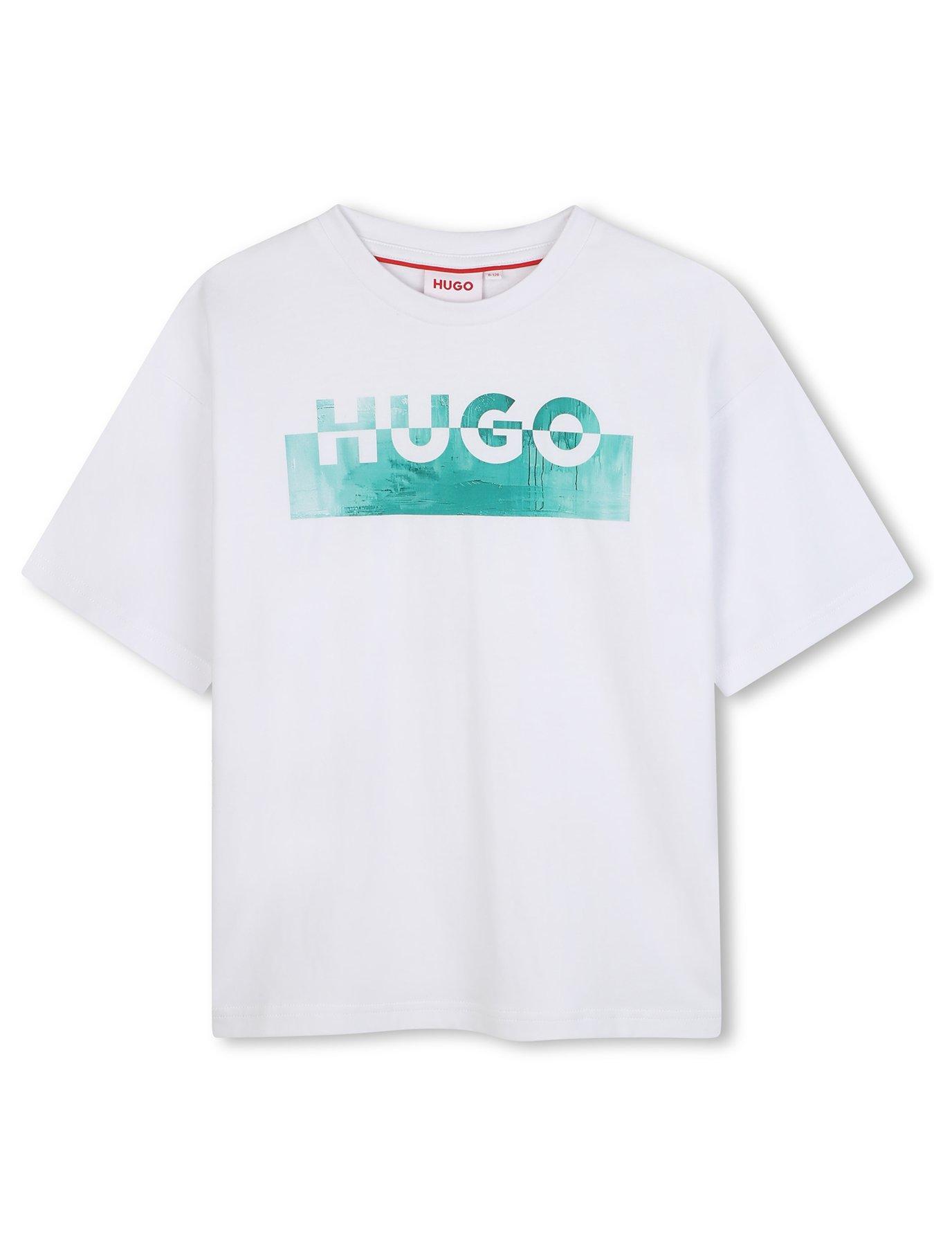 hugo-boys-logo-t-shirt-white