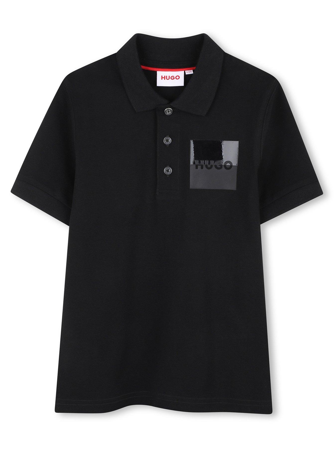 HUGO Boys Logo Polo Shirt - Black