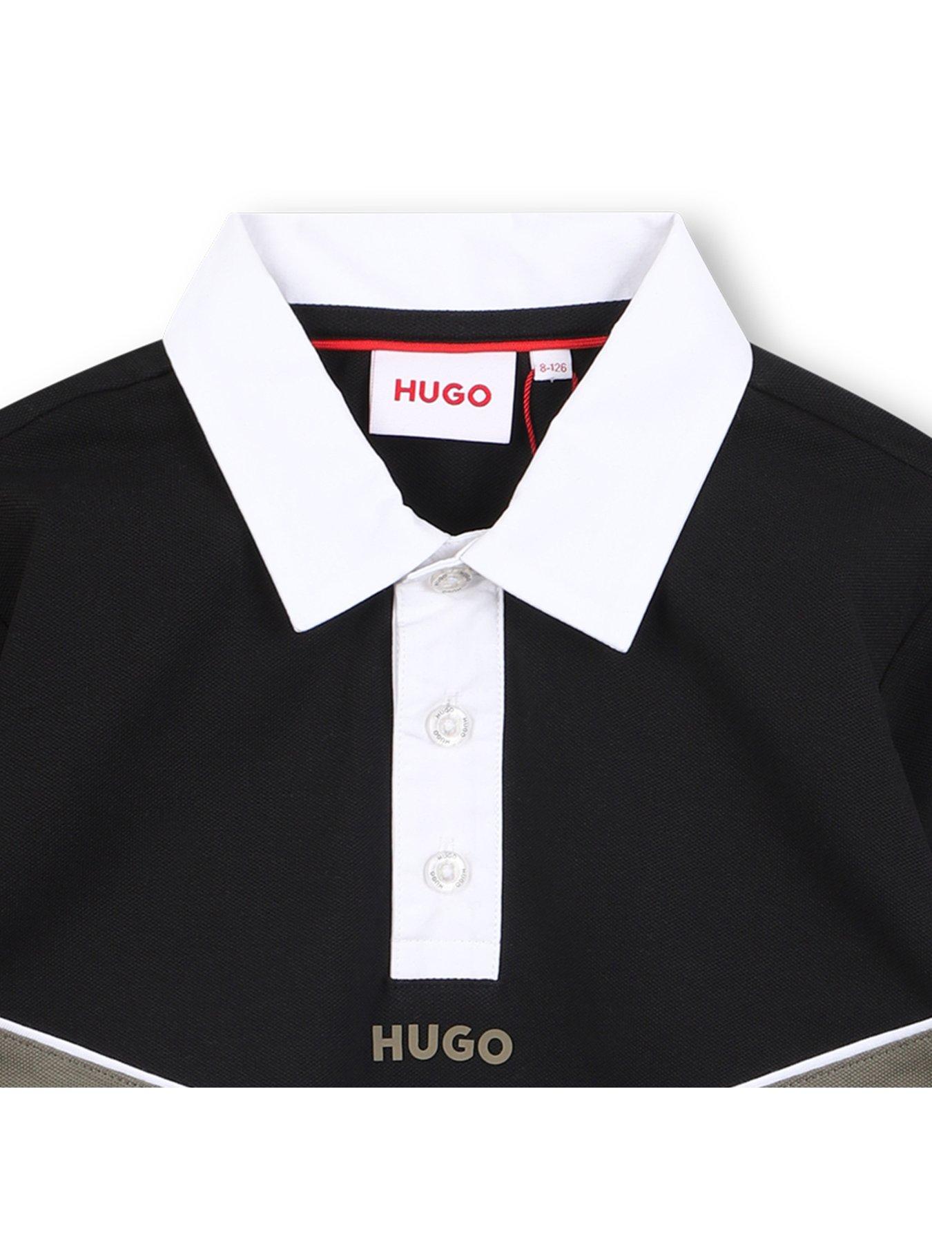  image of hugo-boys-long-sleeve-polo-shirt-black