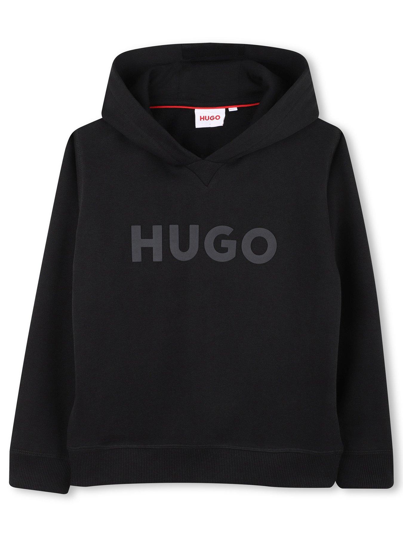 hugo-boys-logo-hoodie-black