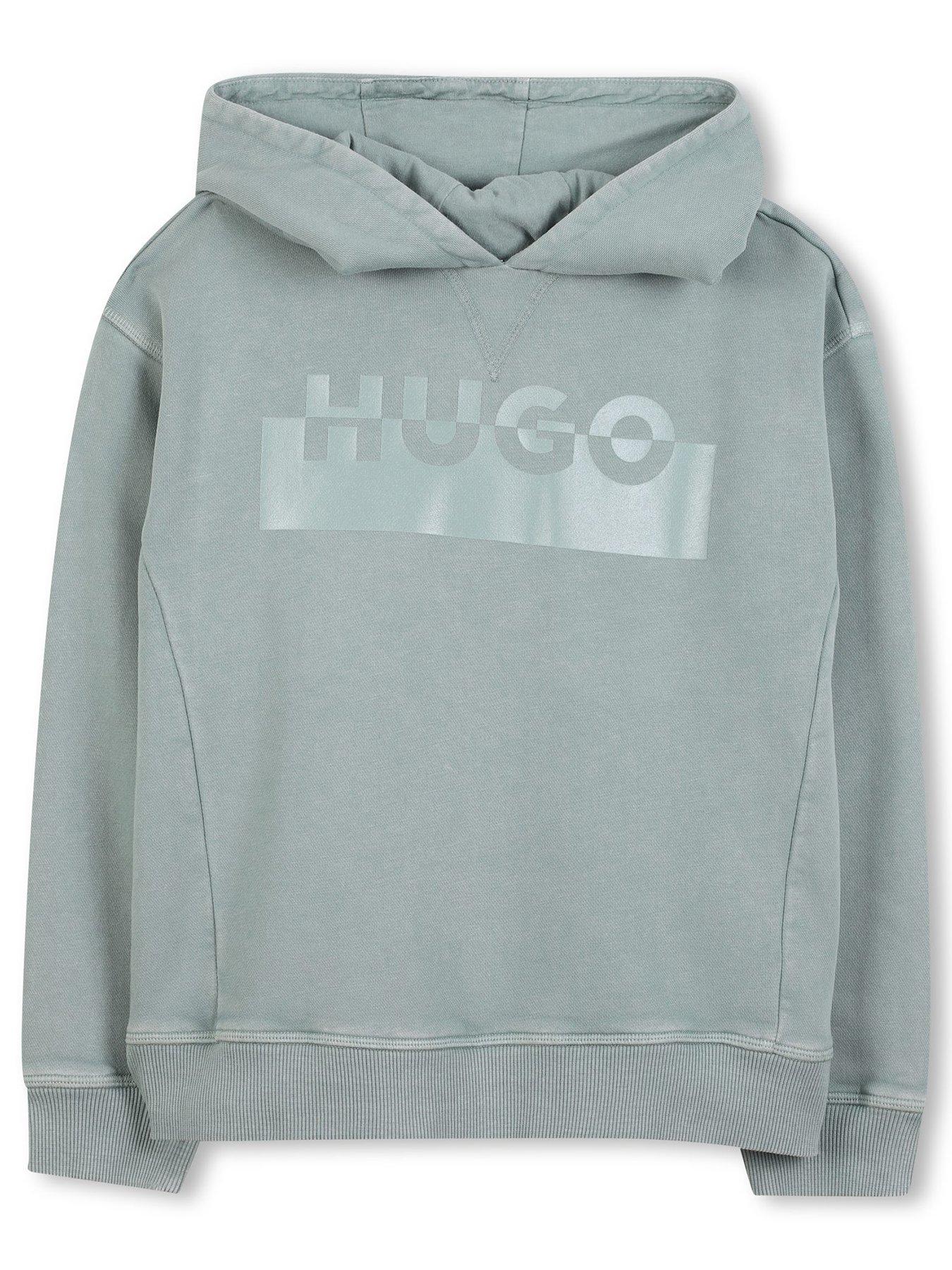 hugo-boys-logo-hoodie-blue