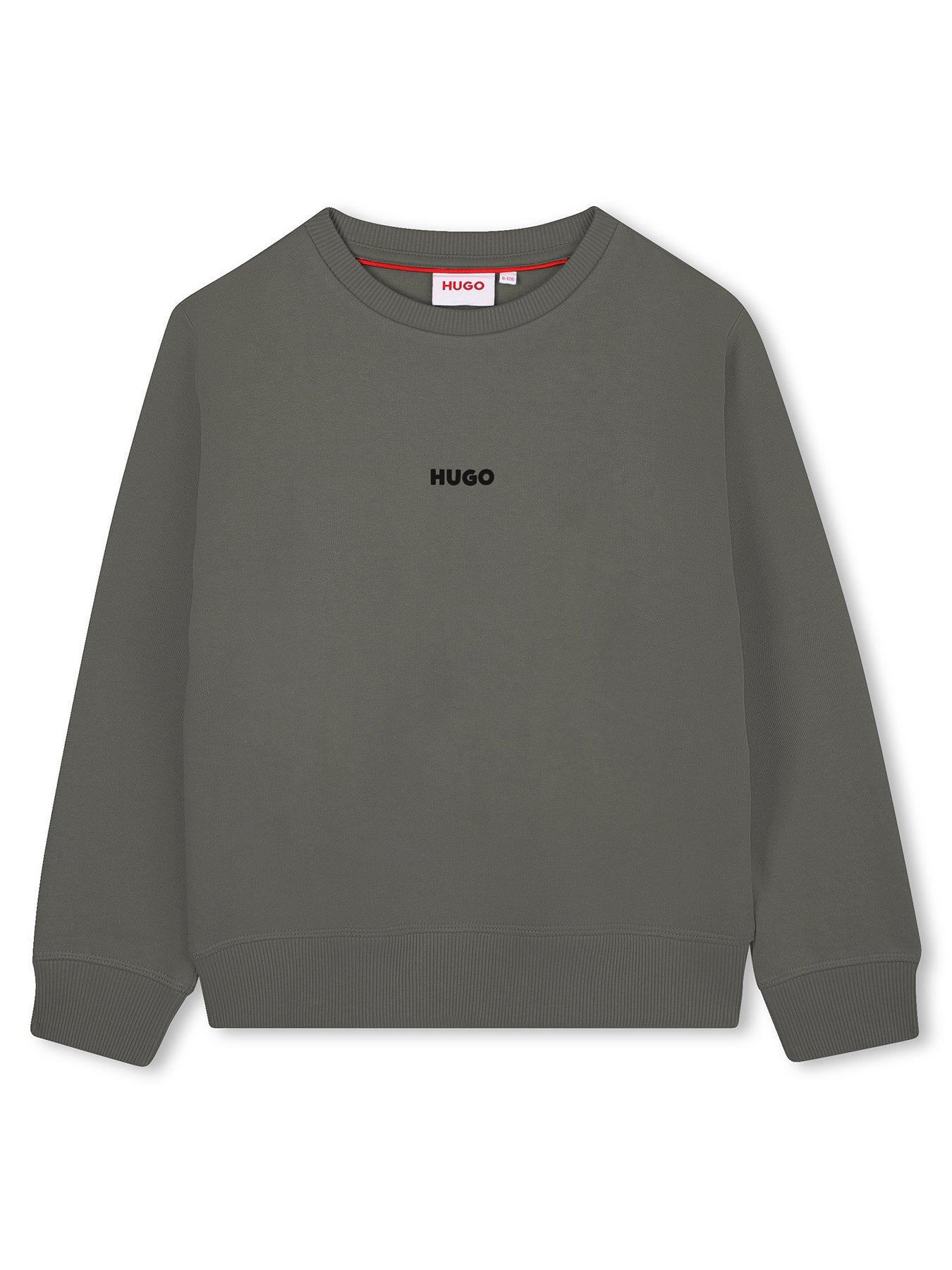 hugo-boys-small-logo-sweatshirt-khaki