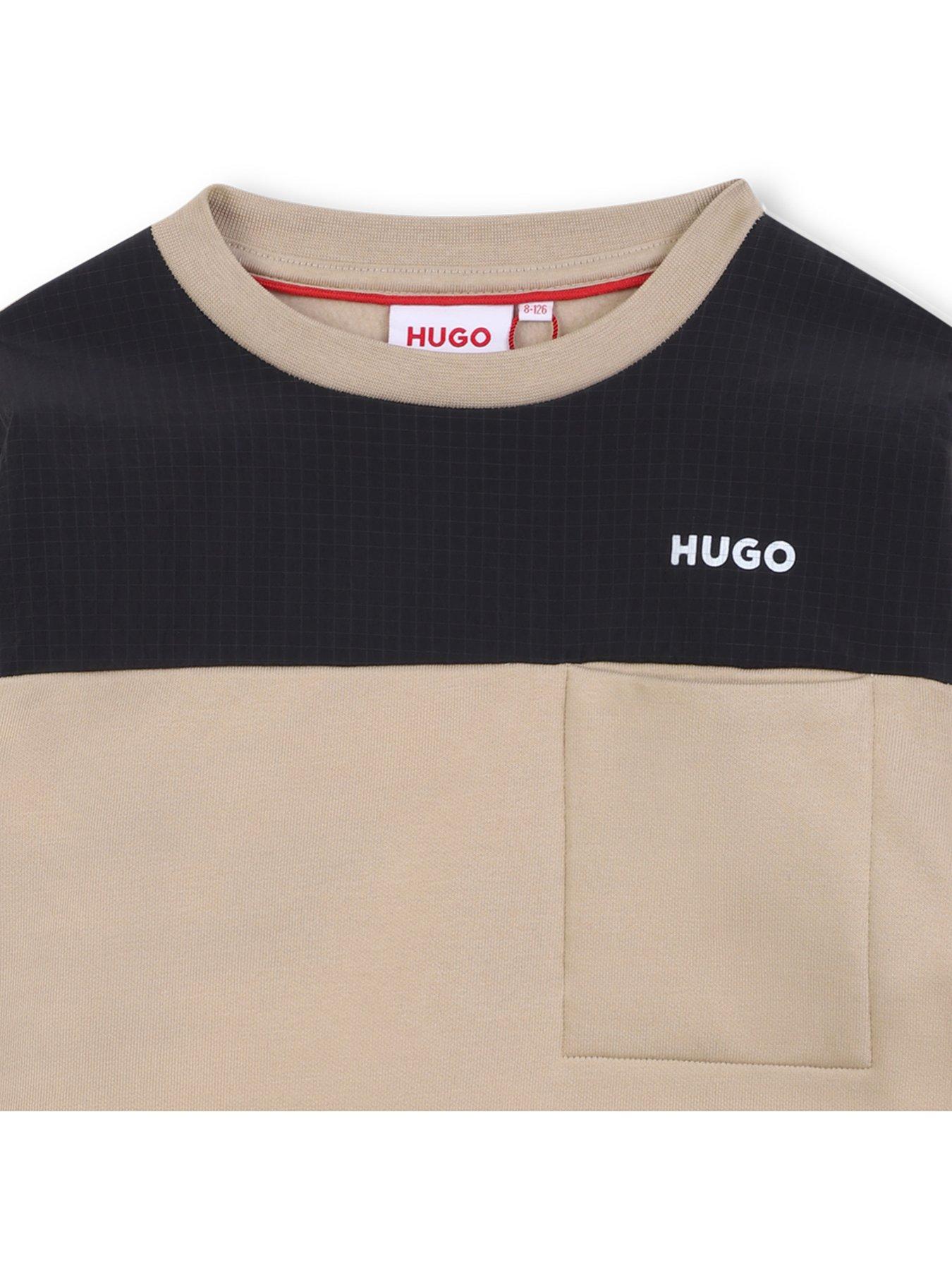 Image 3 of 3 of HUGO Boys Colour Block Sweatshirt - Black/Beige