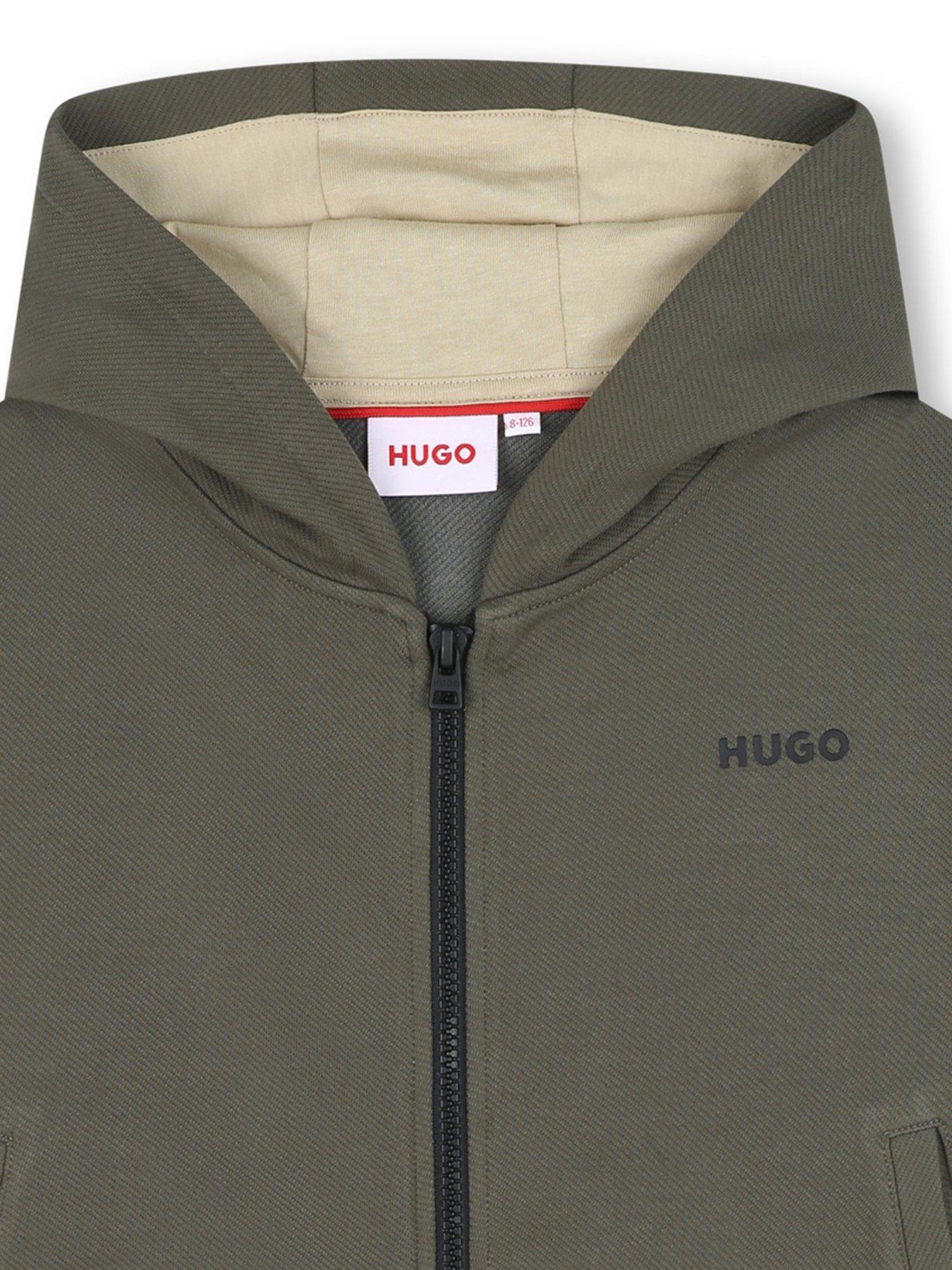  image of hugo-boys-colour-block-zip-through-hoodie-multi
