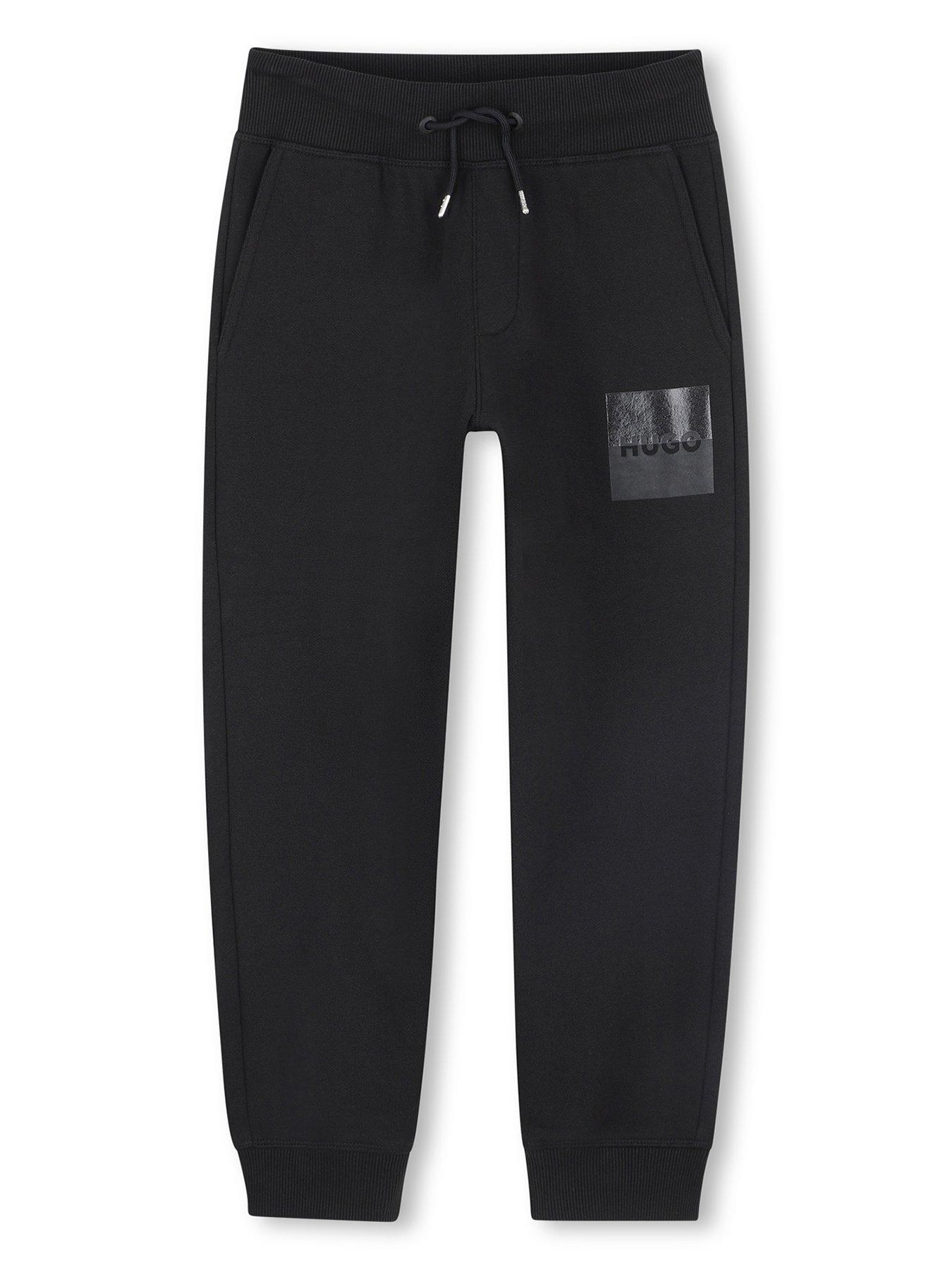  image of hugo-boys-logo-sweat-pants-black