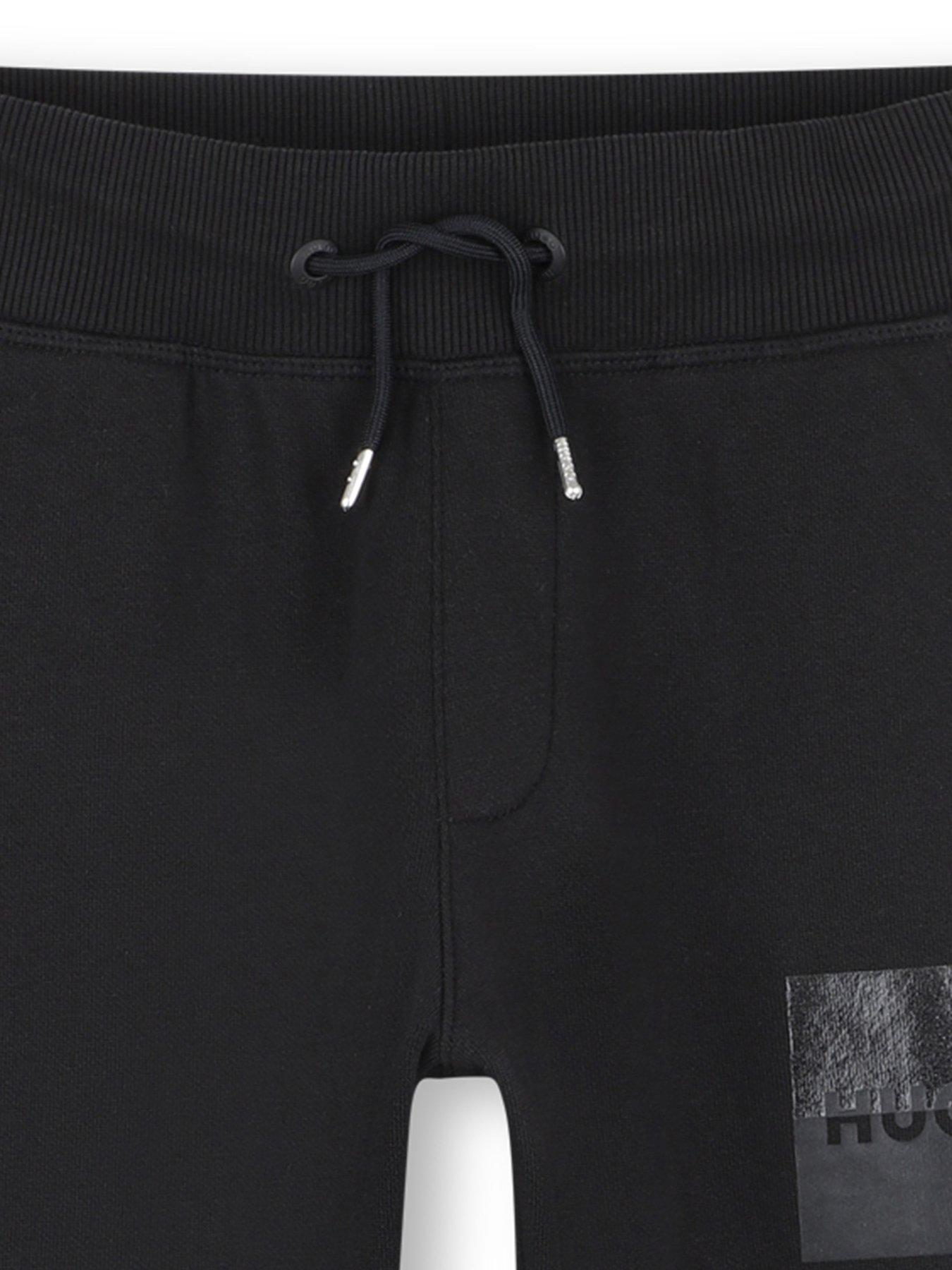  image of hugo-boys-logo-sweat-pants-black