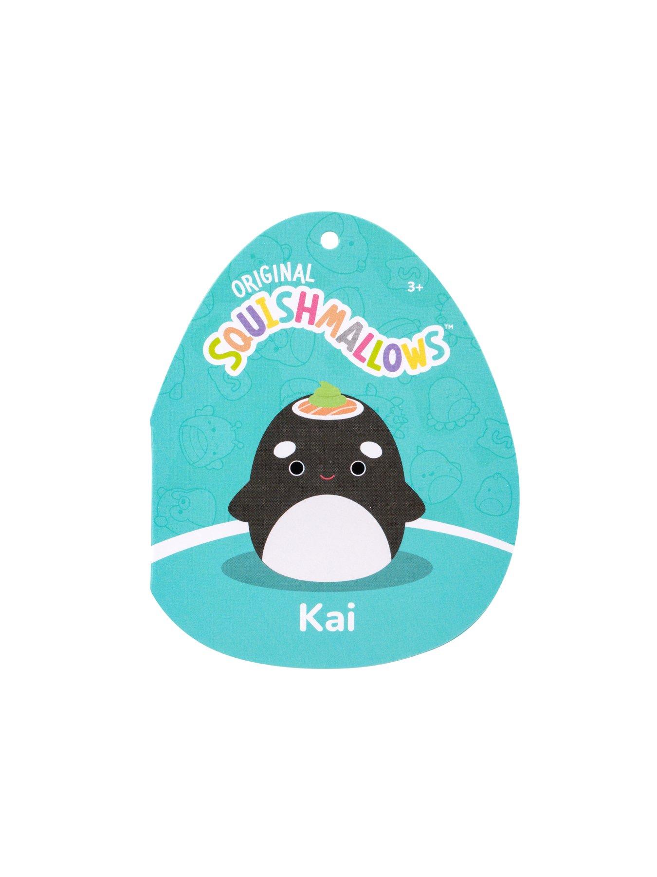 Image 6 of 8 of Squishmallows Kai the Black Sushi Orca Whale 7.5" Plush