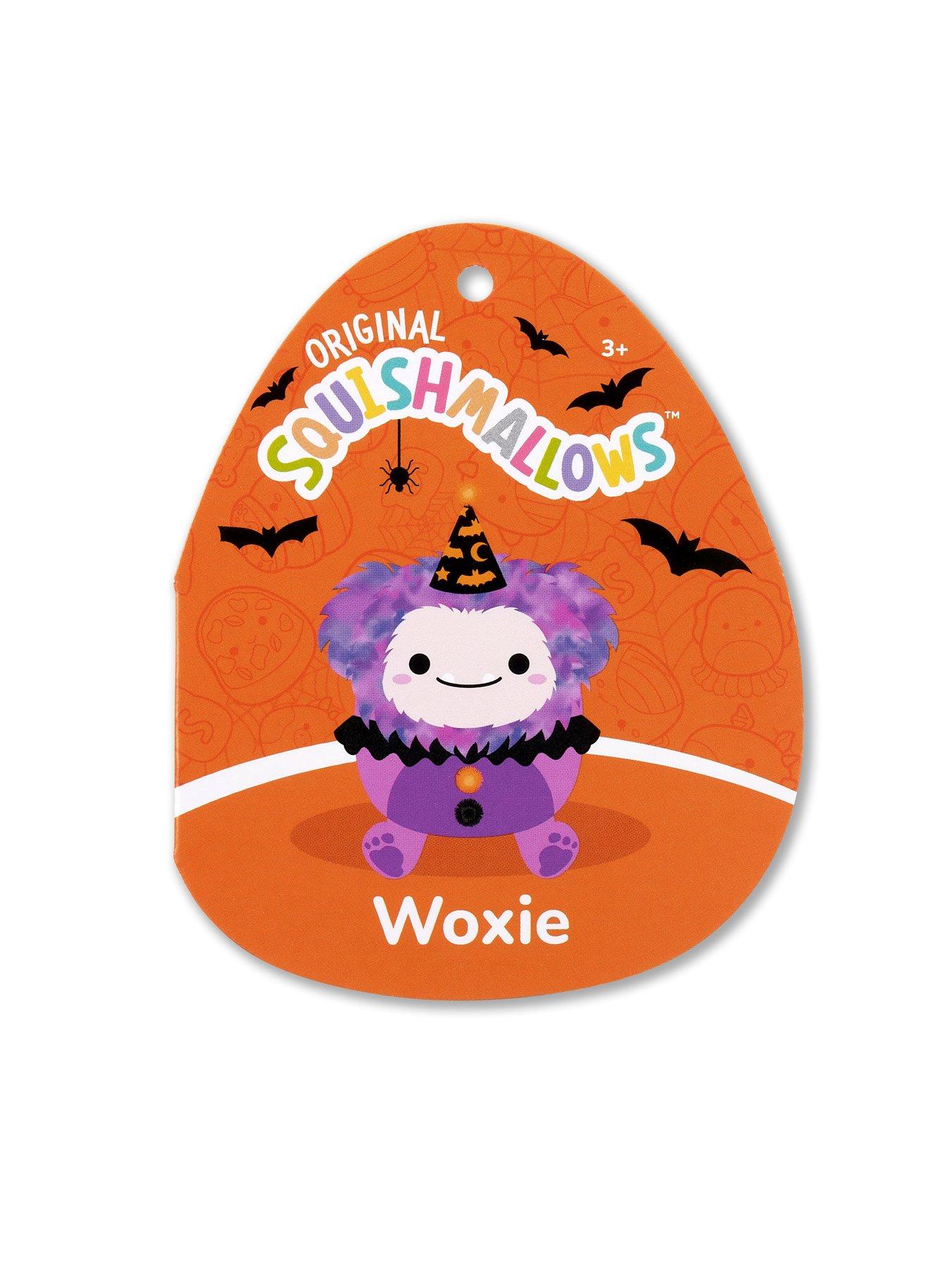  image of squishmallows-woxie-magenta-bigfoot-in-clown-costume-75-plush