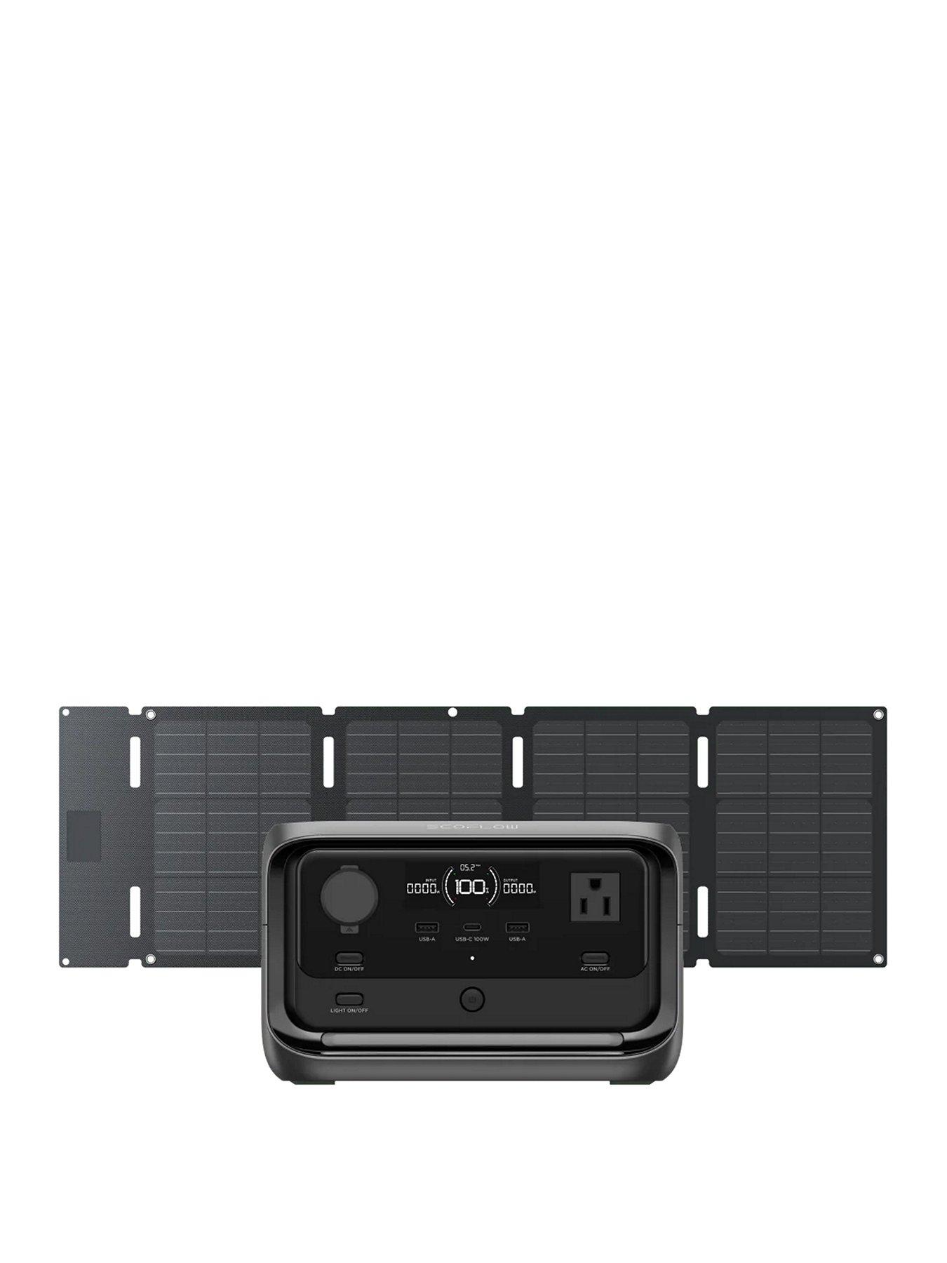 EcoFlow RIVER 3 (10 ms UPS) UK and 45W USB-C solar panel - Portable Power Station Bundle