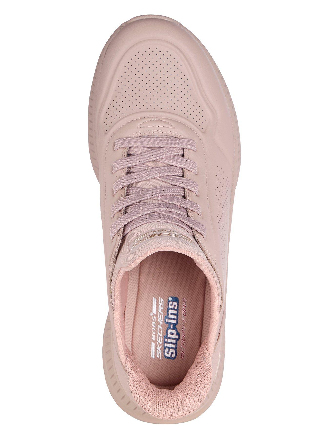 image of skechers-bobs-squad-4-key-look-slip-ins-trainer-pink