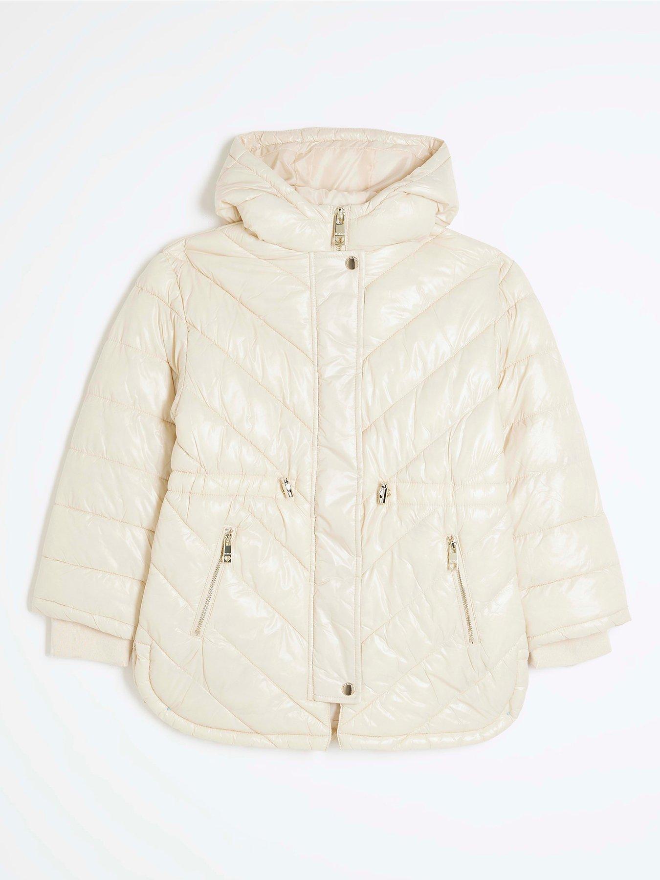 undefined Older Girls Hooded Padded Coat - Cream