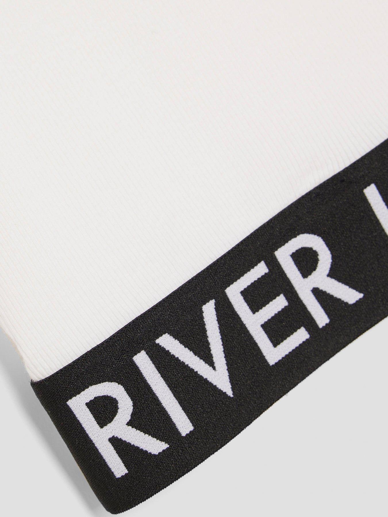  image of river-island-older-girls-ribbed-waistband-top-white