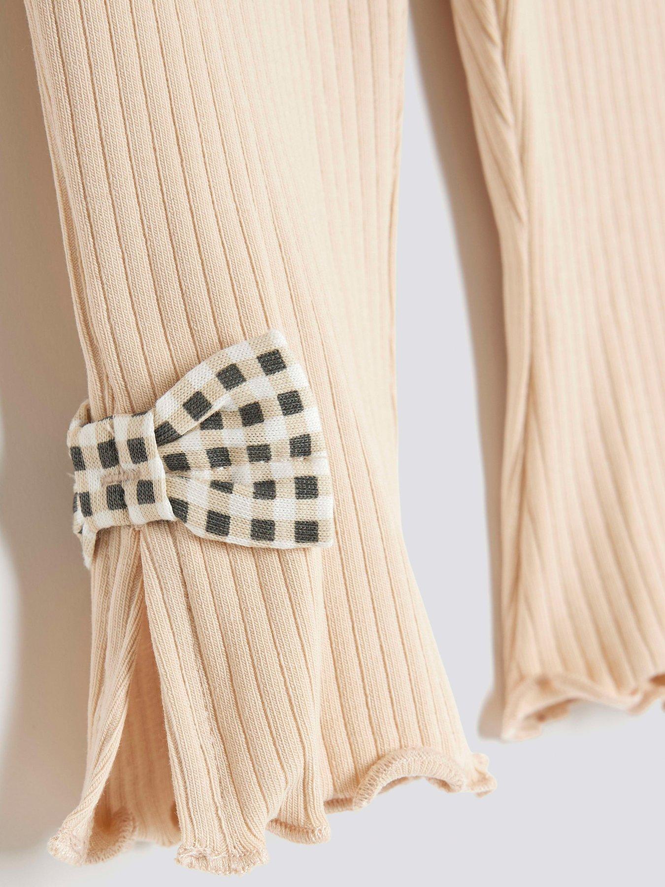 Image 3 of 4 of River Island Baby Girls Peplum Sweatshirt Set - Beige