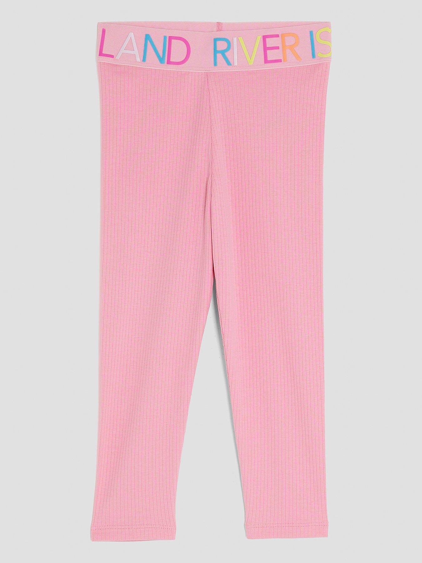 undefined Girls Waistband Leggings - Pink