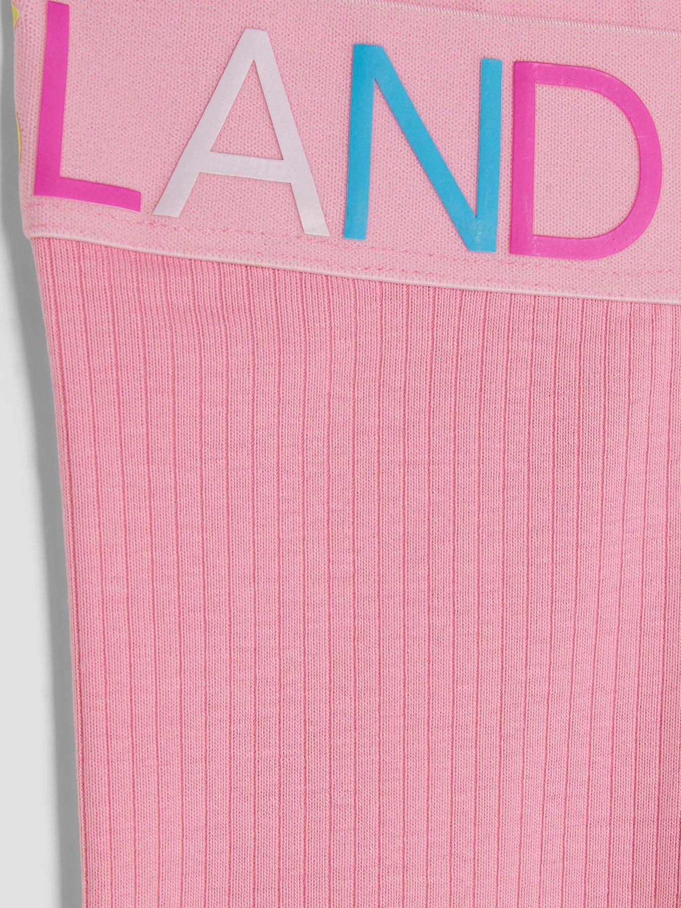Image 4 of 4 of River Island Mini Girls Waistband Leggings - Pink